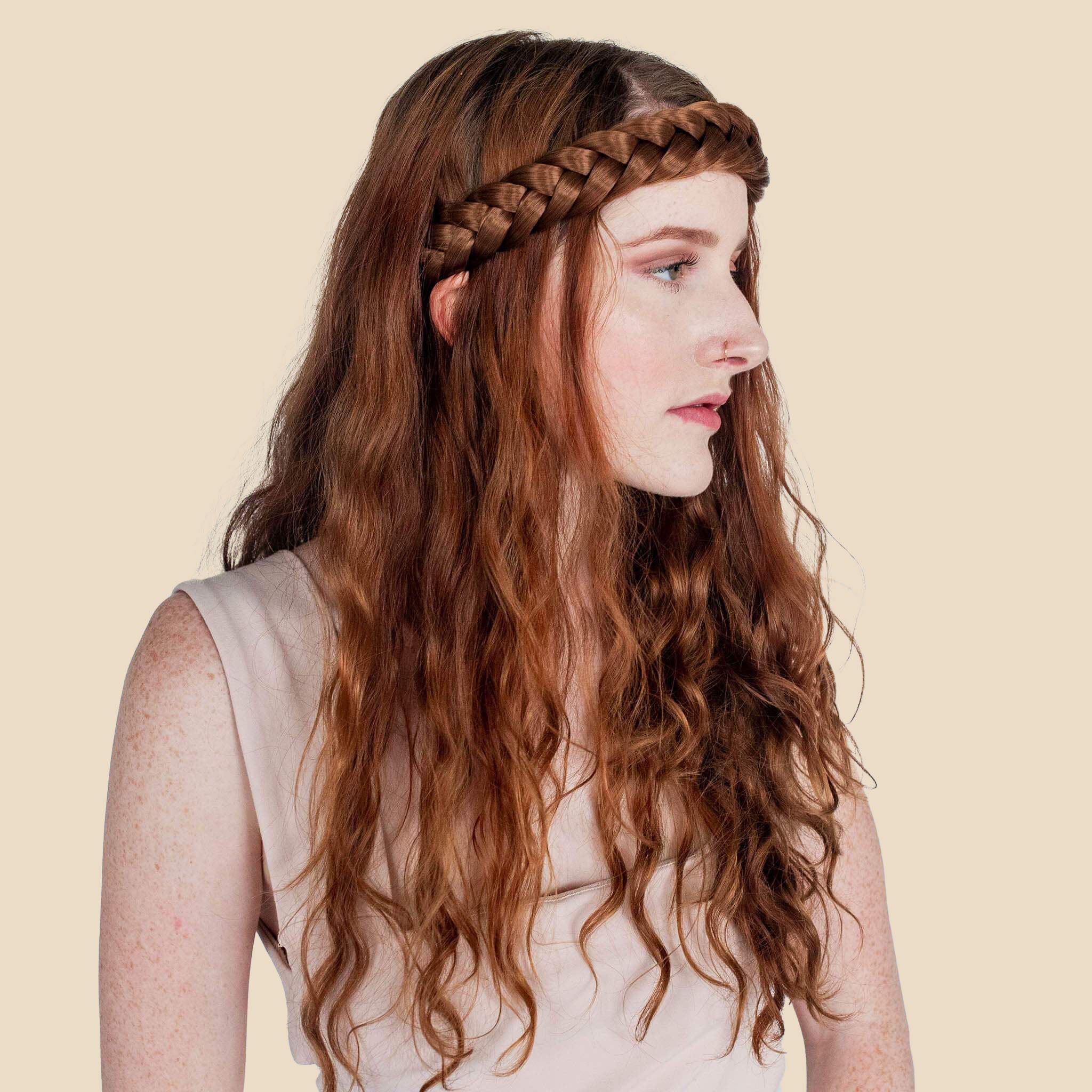 The Halo - Braided Headband - Golden Red