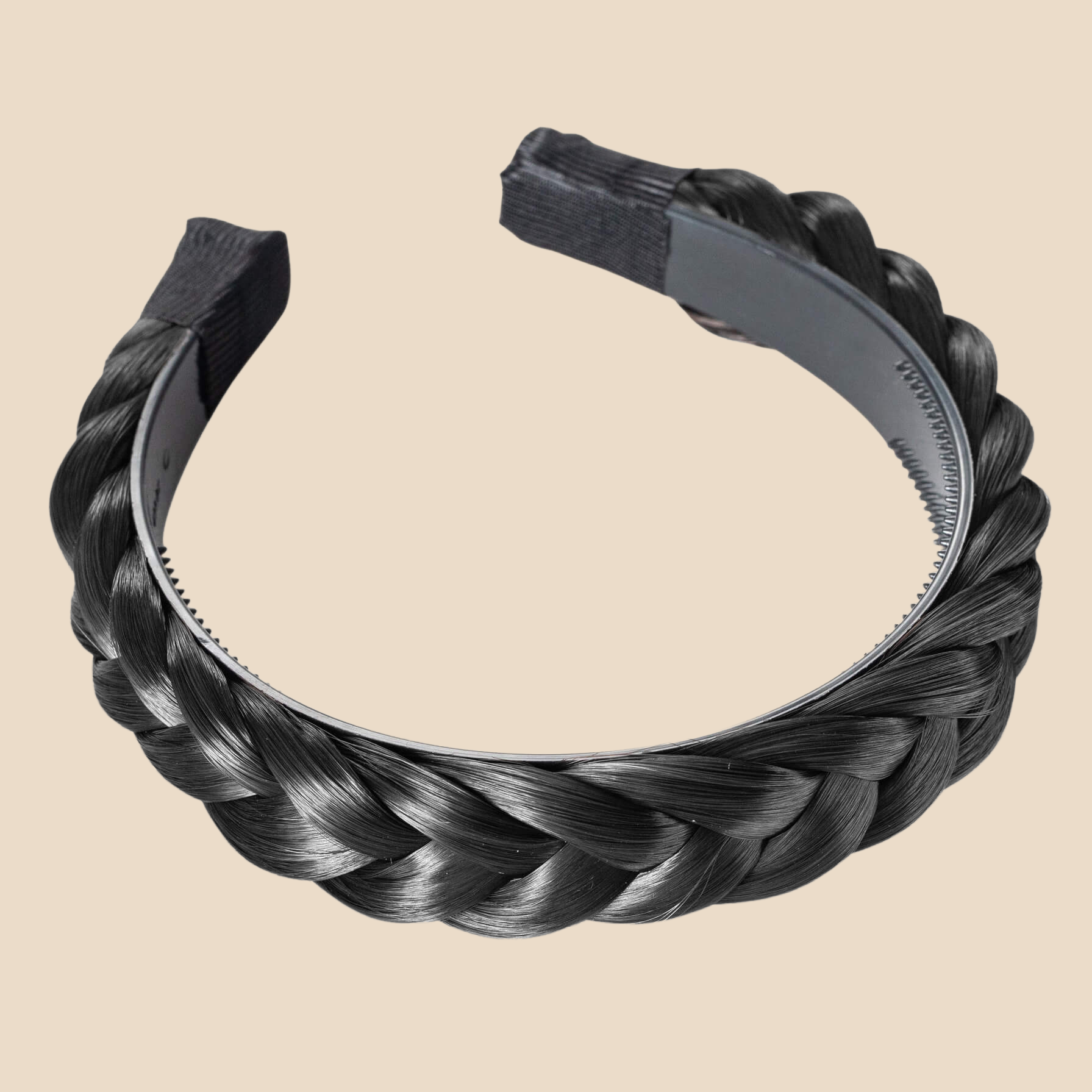 Hard Headband Lulu Two Strand - Braided Headband - Black