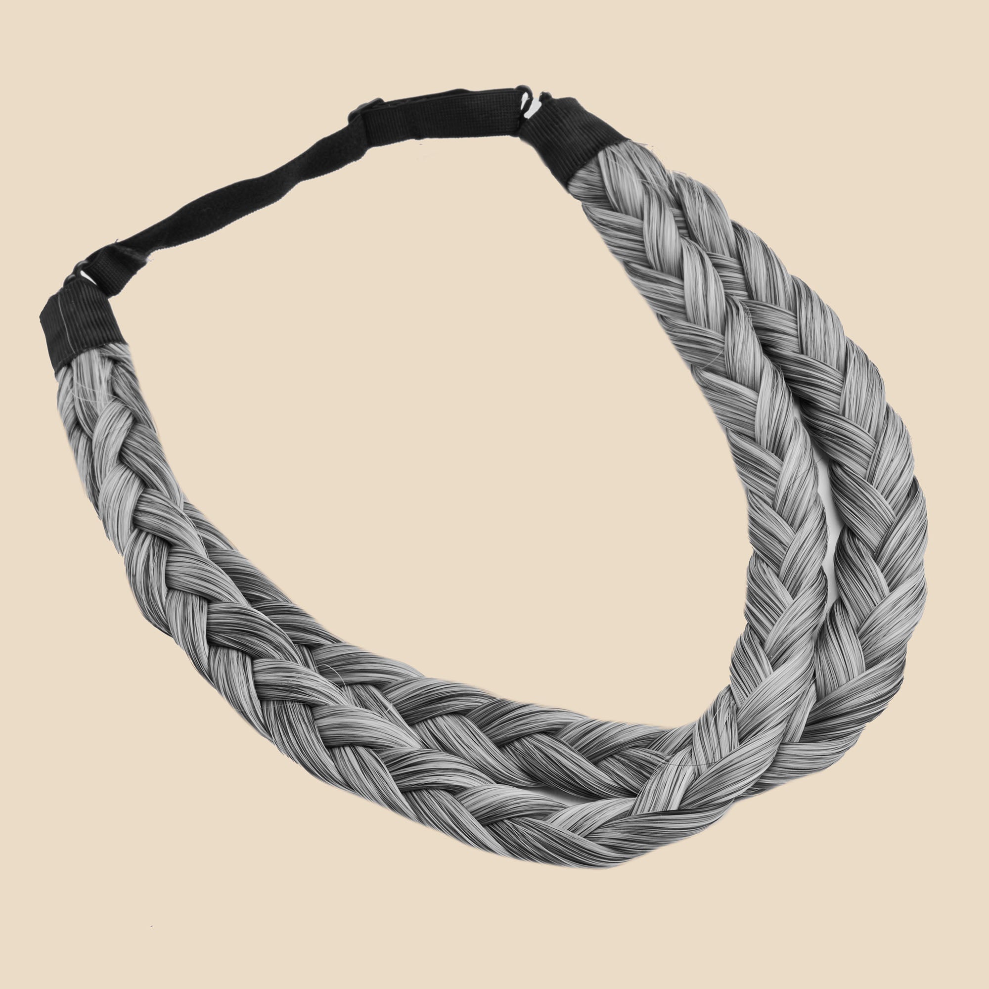 Double Lulu Two Strand - Braided Headband - Salt & Pepper