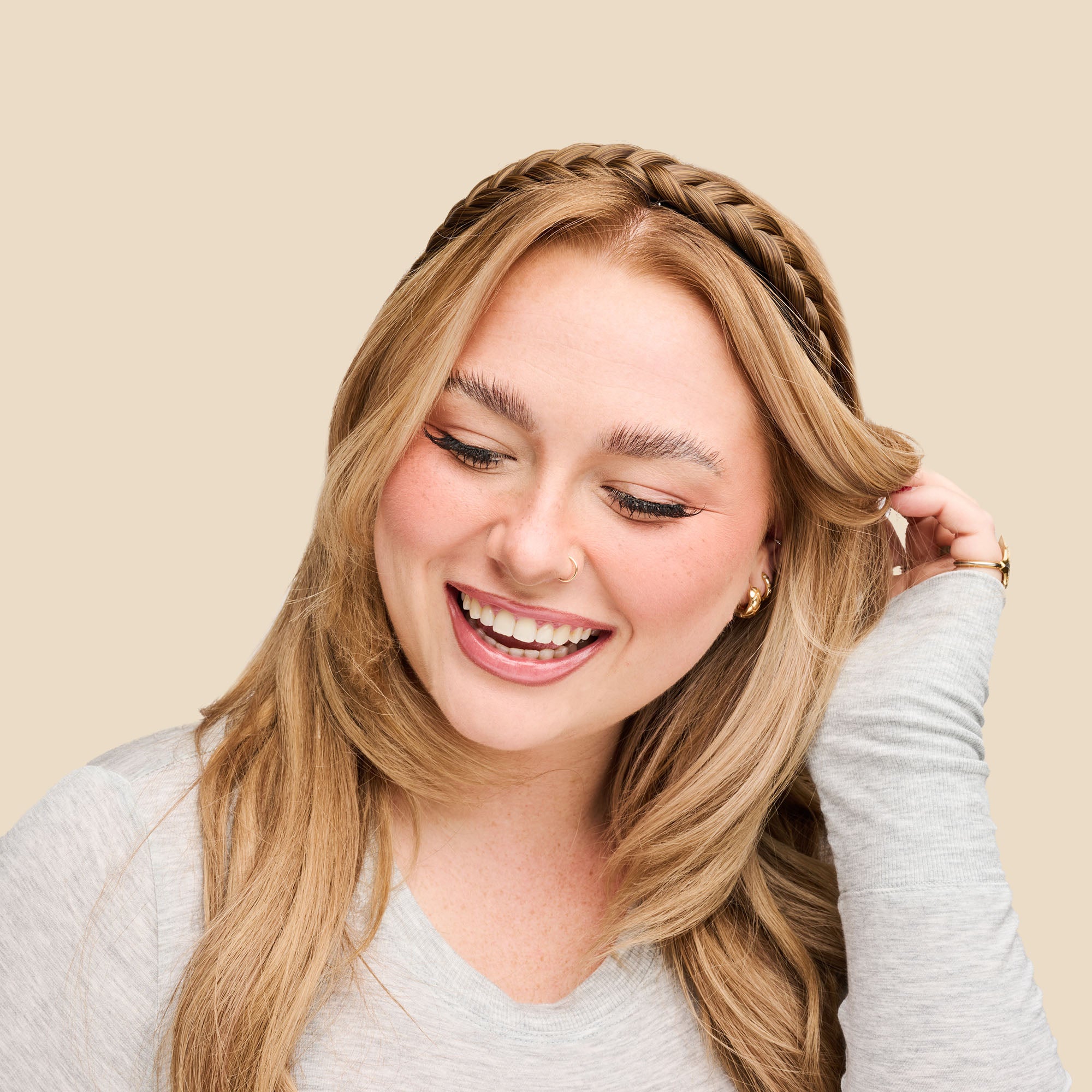 Hard Headband Lulu Two Strand - Braided Headband - Copper