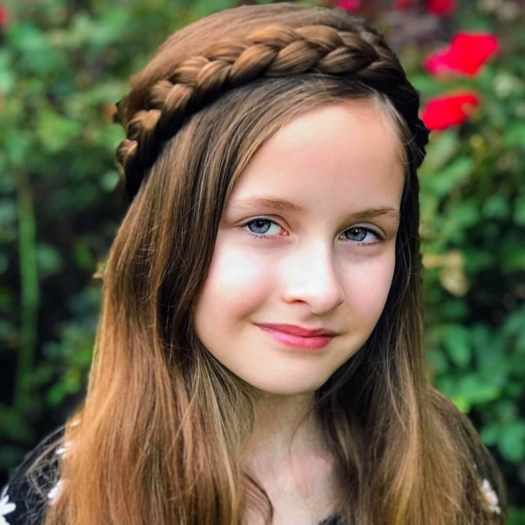 Lulu Two Strand for Kids - Braided Headband - Brunette