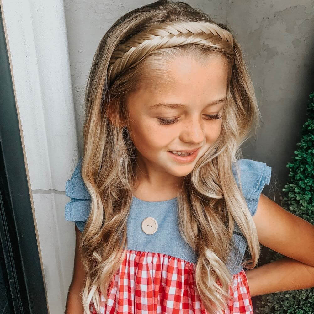 Arisa Fishtail for Kids - Braided Headband - Ashy Highlighted