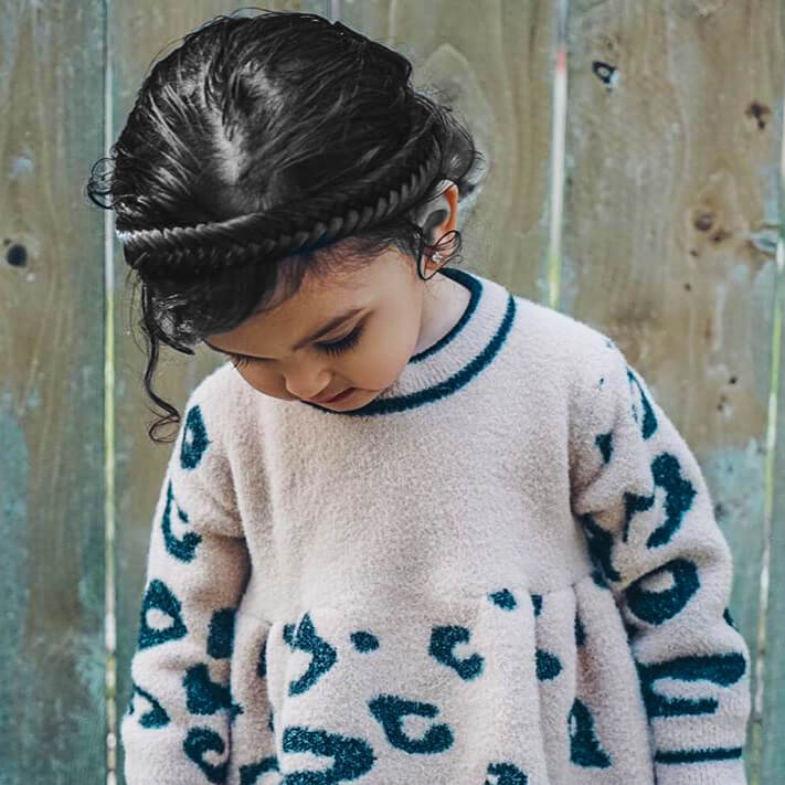 Arisa Fishtail for Kids - Braided Headband - Black