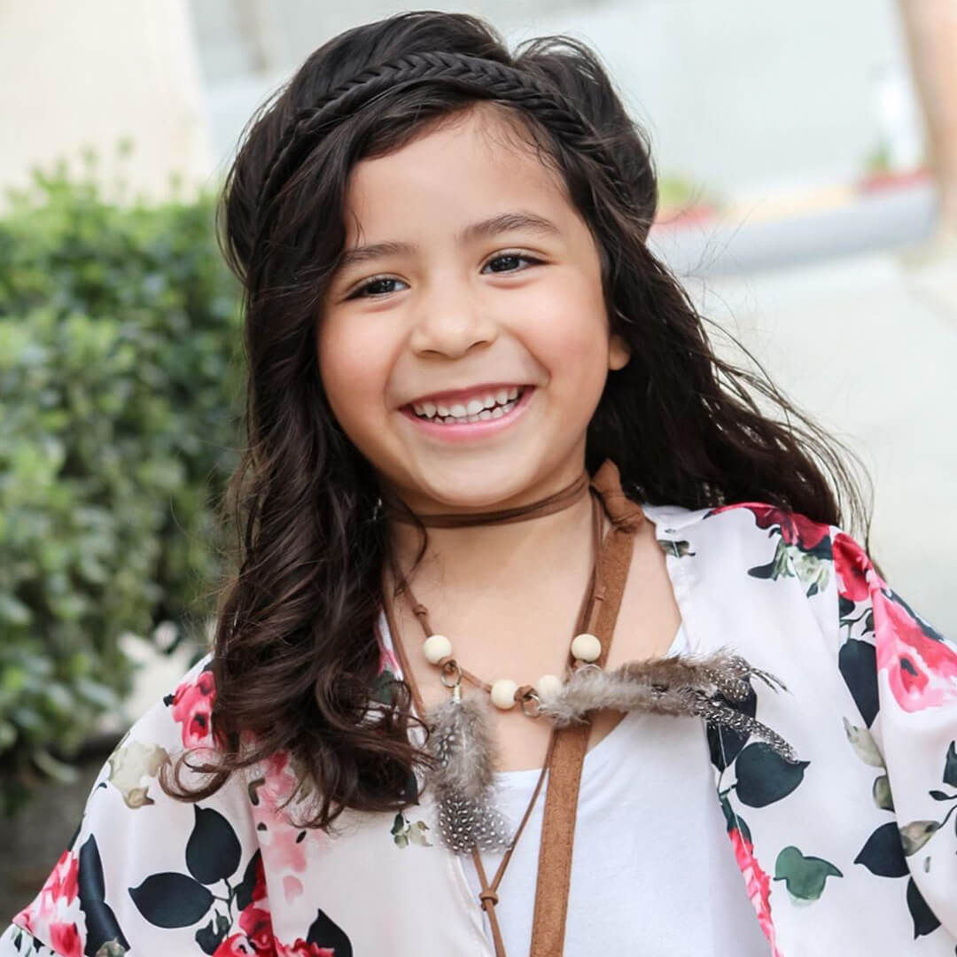 Arisa Fishtail for Kids - Braided Headband - Dark Brown