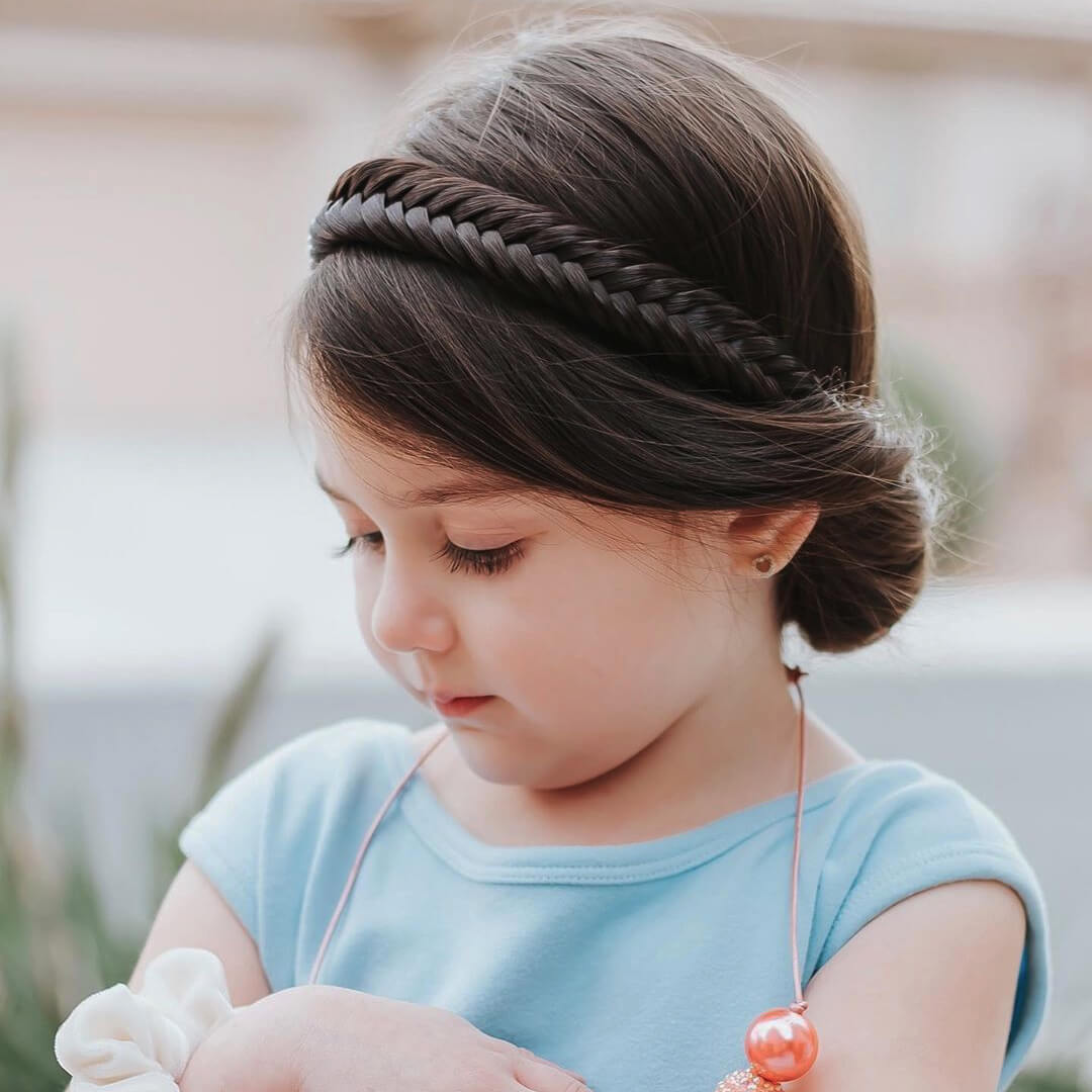 Arisa Fishtail for Kids - Braided Headband - Dark Brown