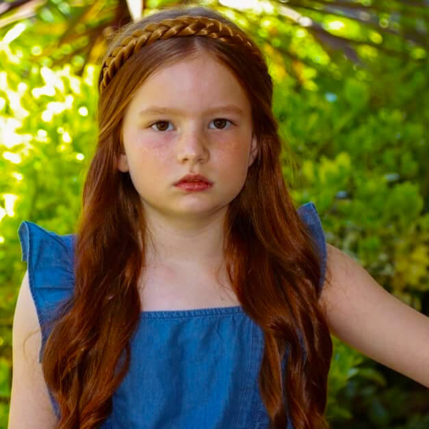 Lulu Two Strand for Kids - Braided Headband - Golden Red