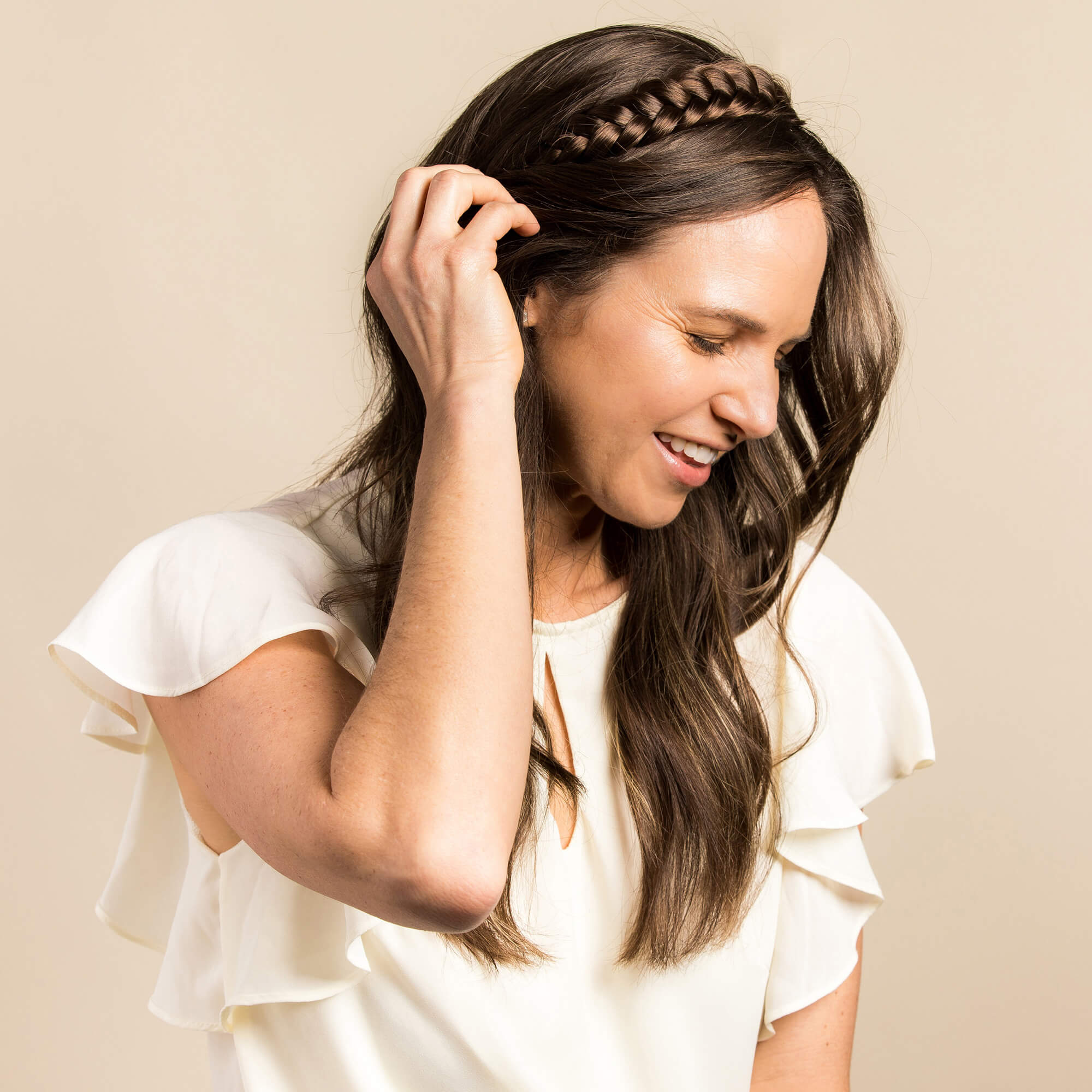 Arisa Fishtail - Braided Headband - Brunette