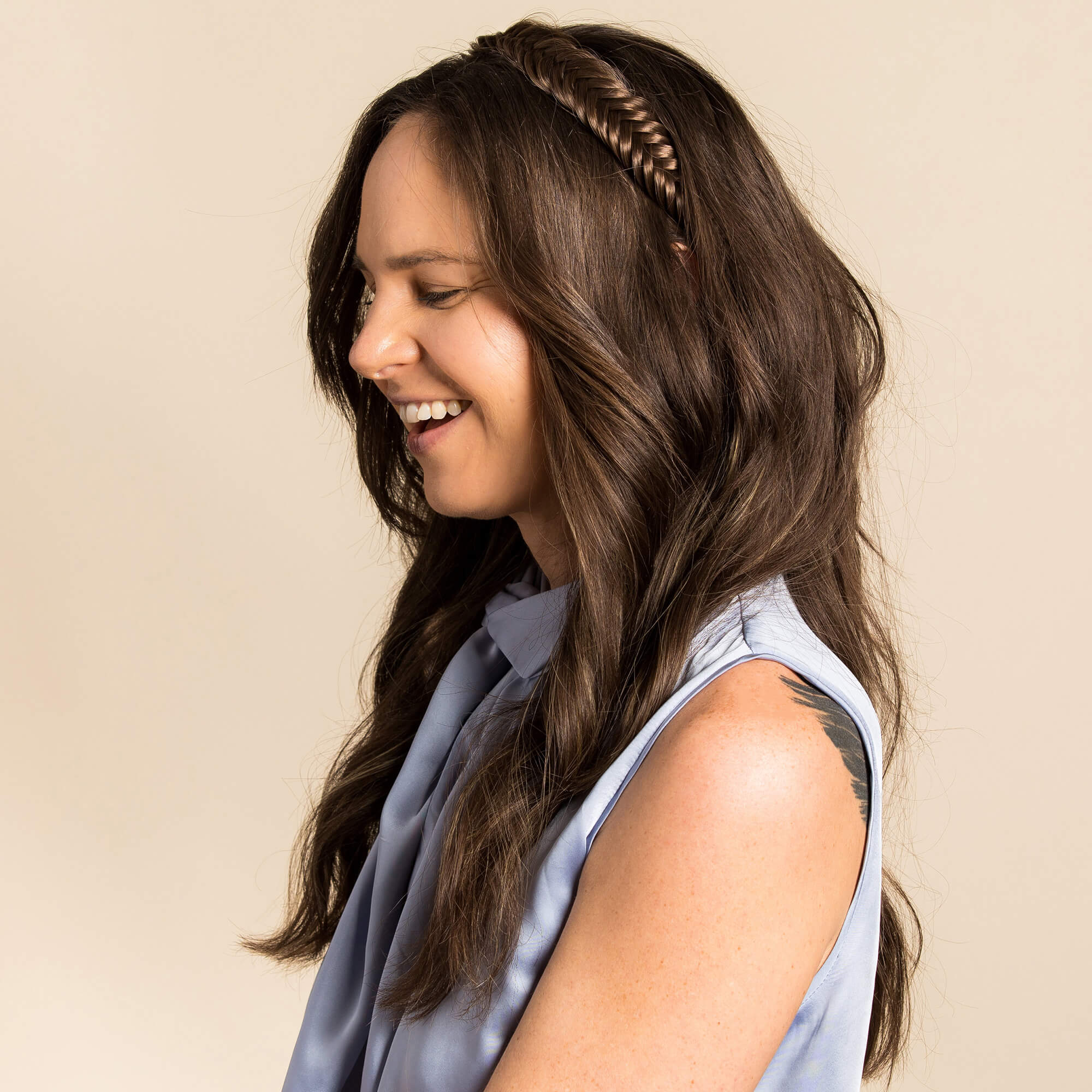 Arisa Fishtail - Braided Headband - Brunette