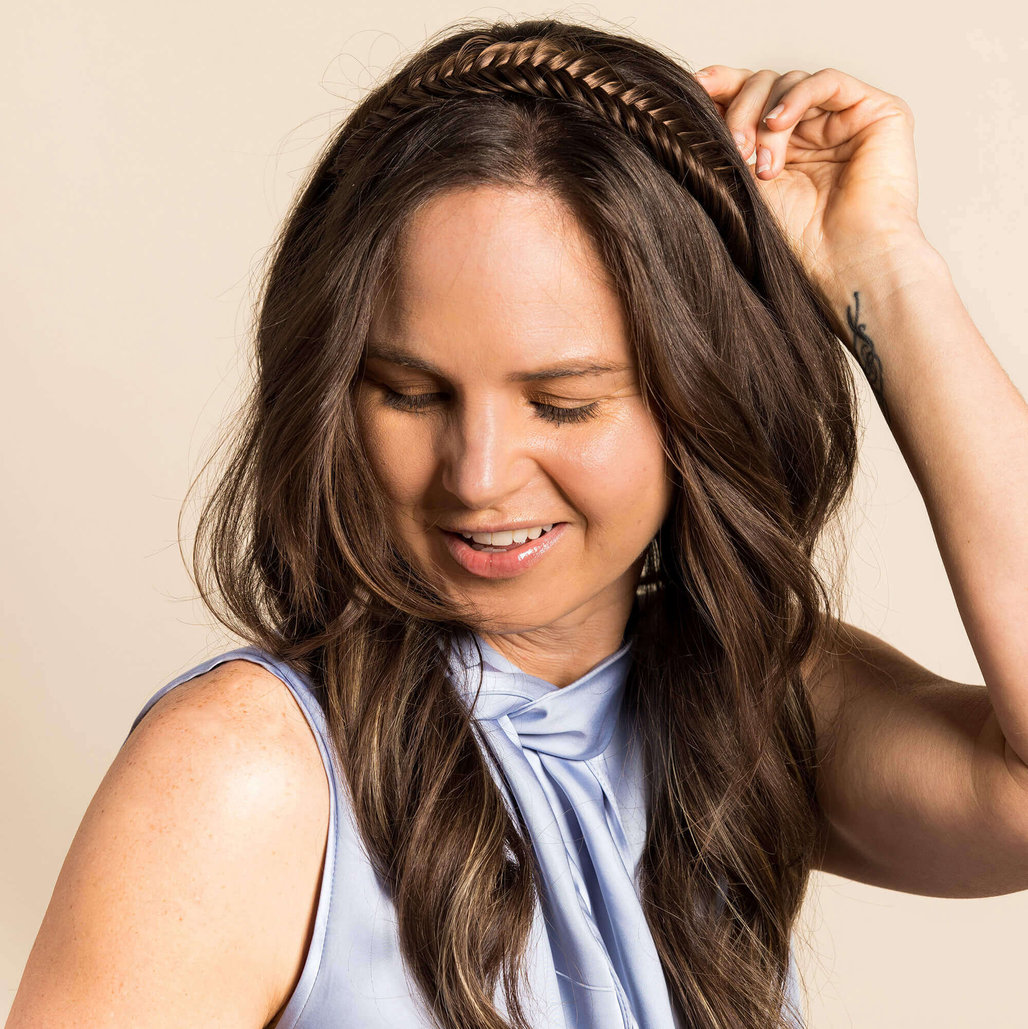 Arisa Fishtail - Braided Headband - Brunette