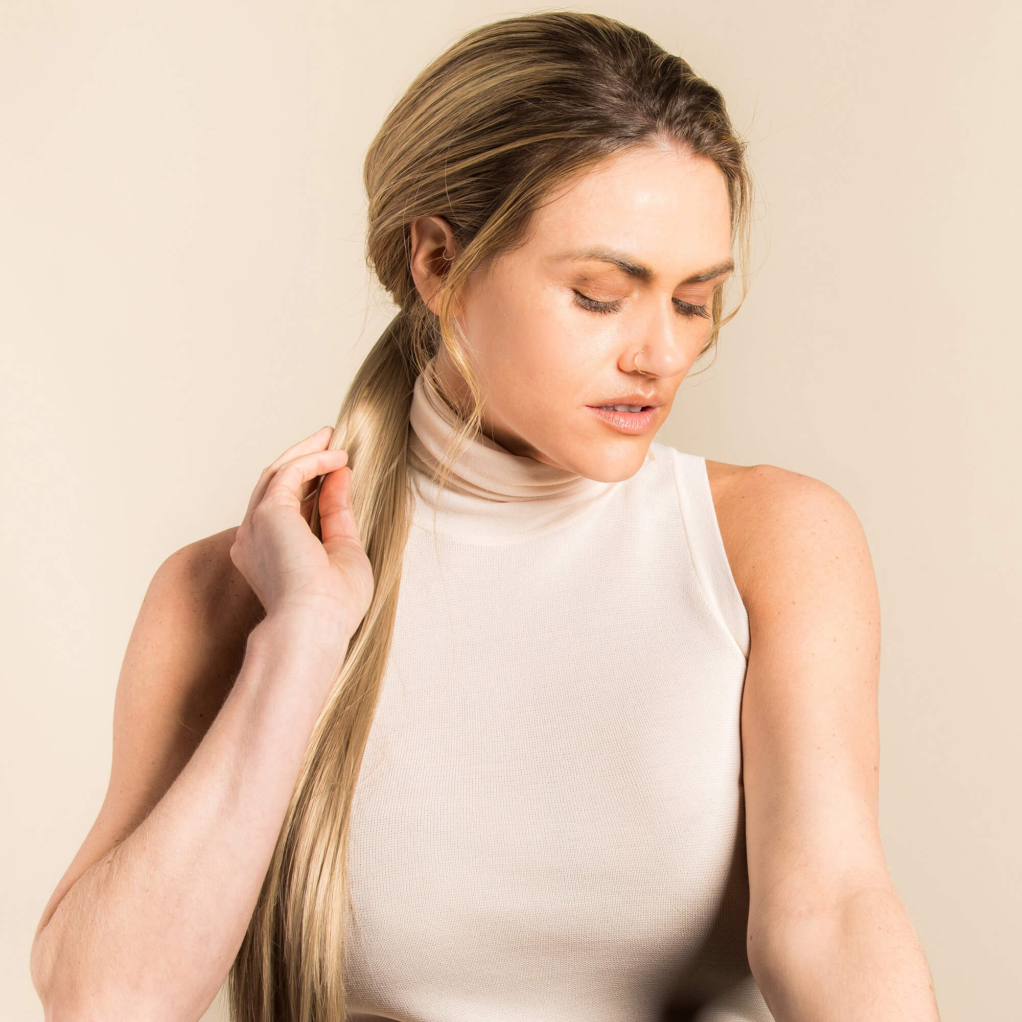 The Bree Ponytail Hair Extension - Ashy Highlighted