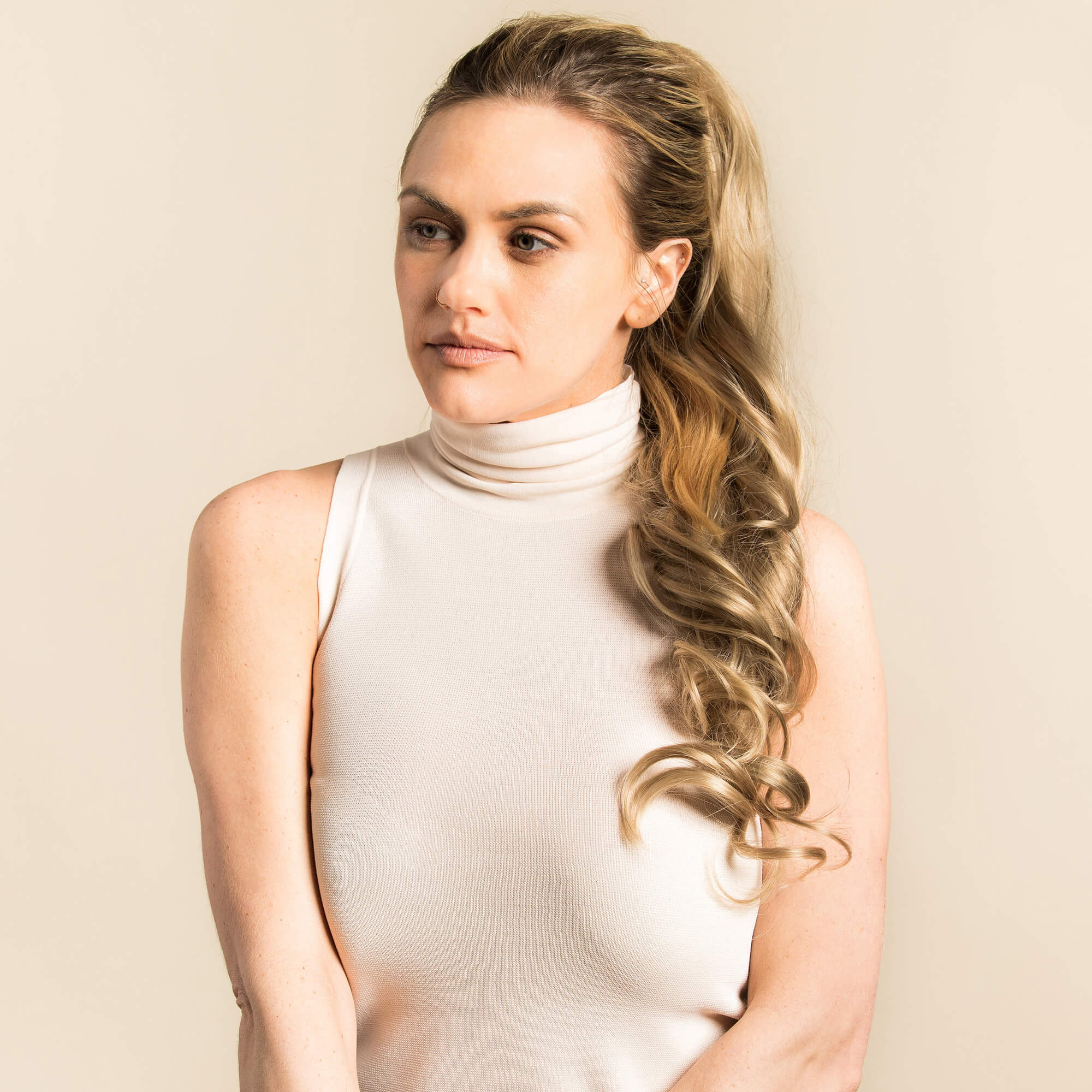 The Naomi Ponytail Long Hair Extension - Ashy Highlighted
