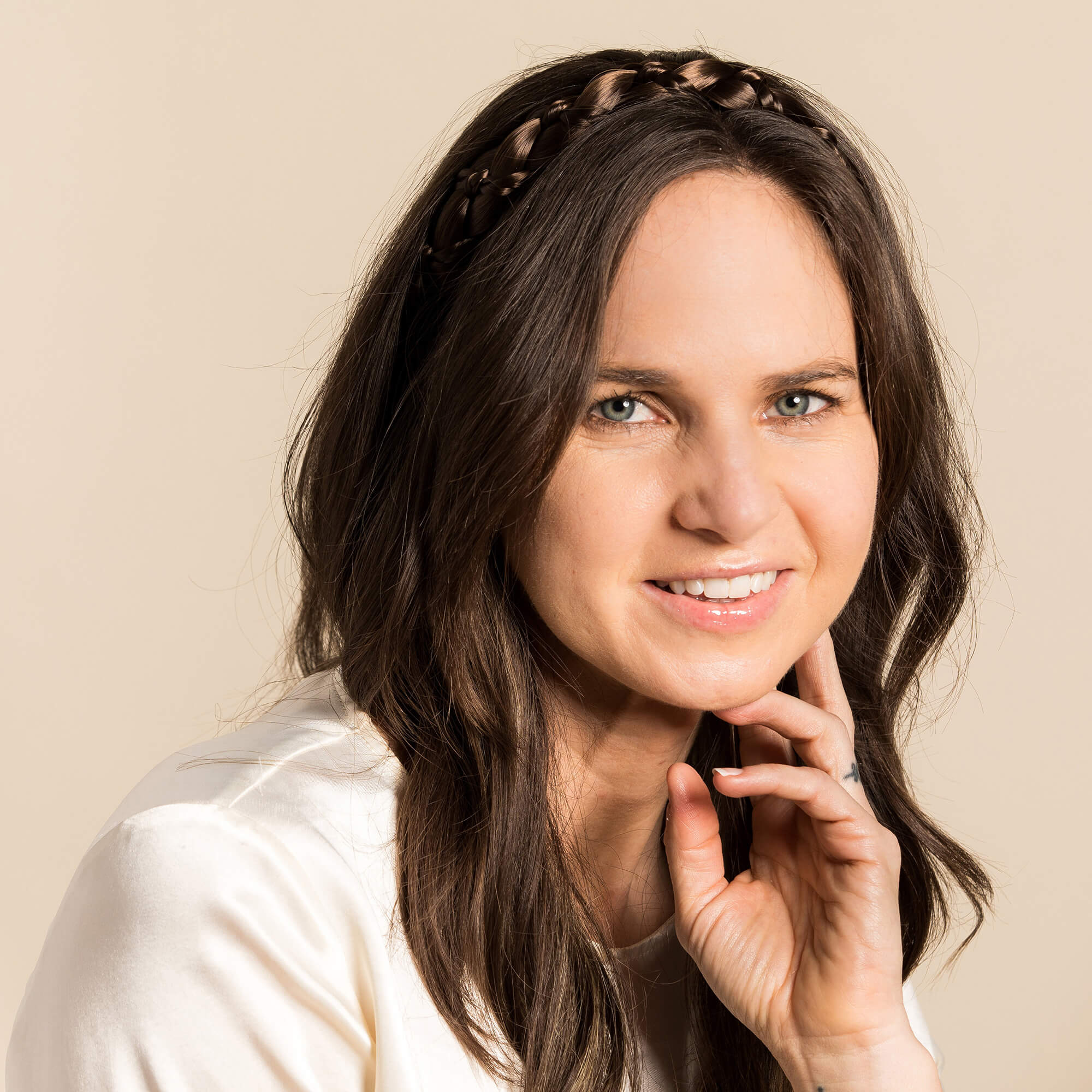 The Butterfly - Braided Headband - Dark Brown