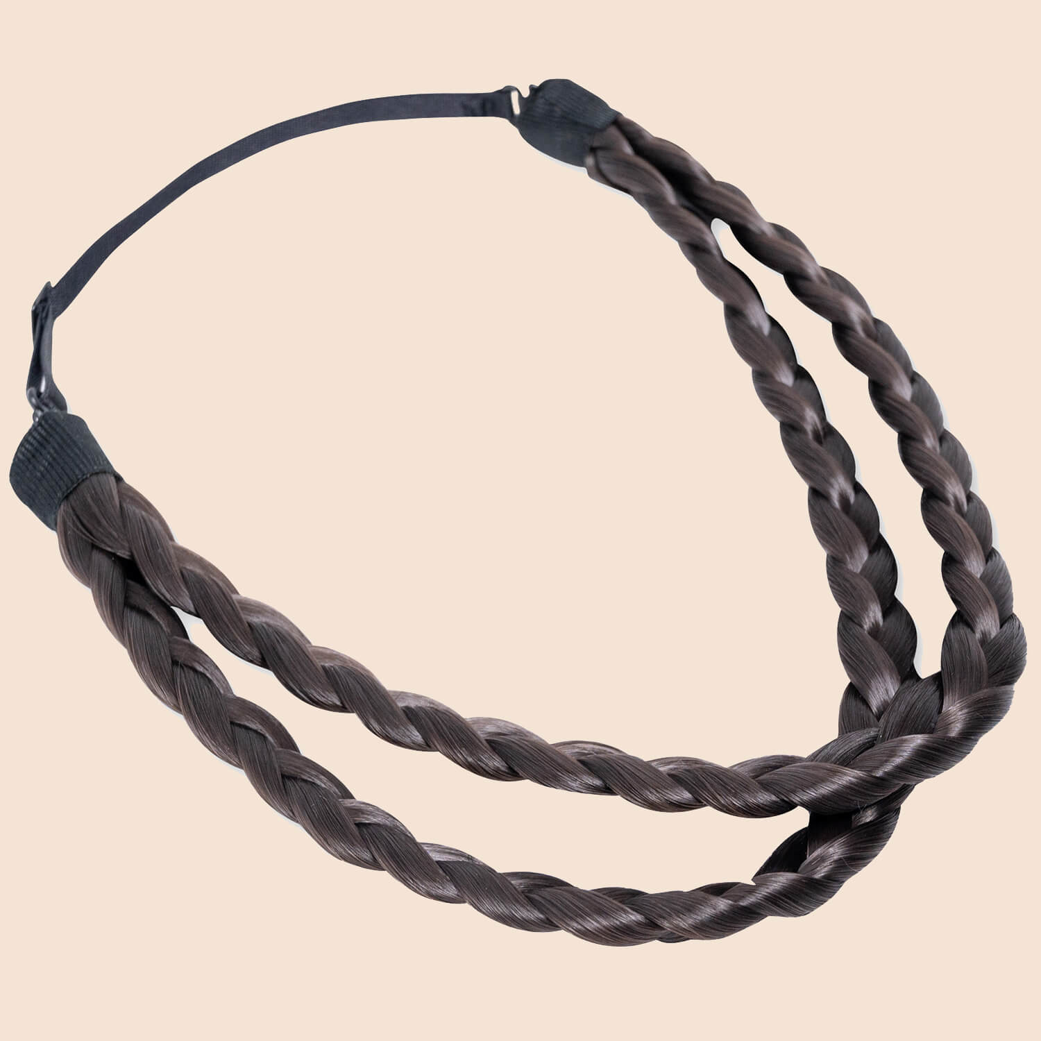 Double Lulu Two Strand - Braided Headband - Dark Brown