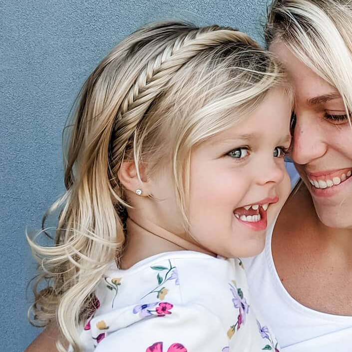 Arisa Fishtail for Kids - Braided Headband - Ashy Highlighted