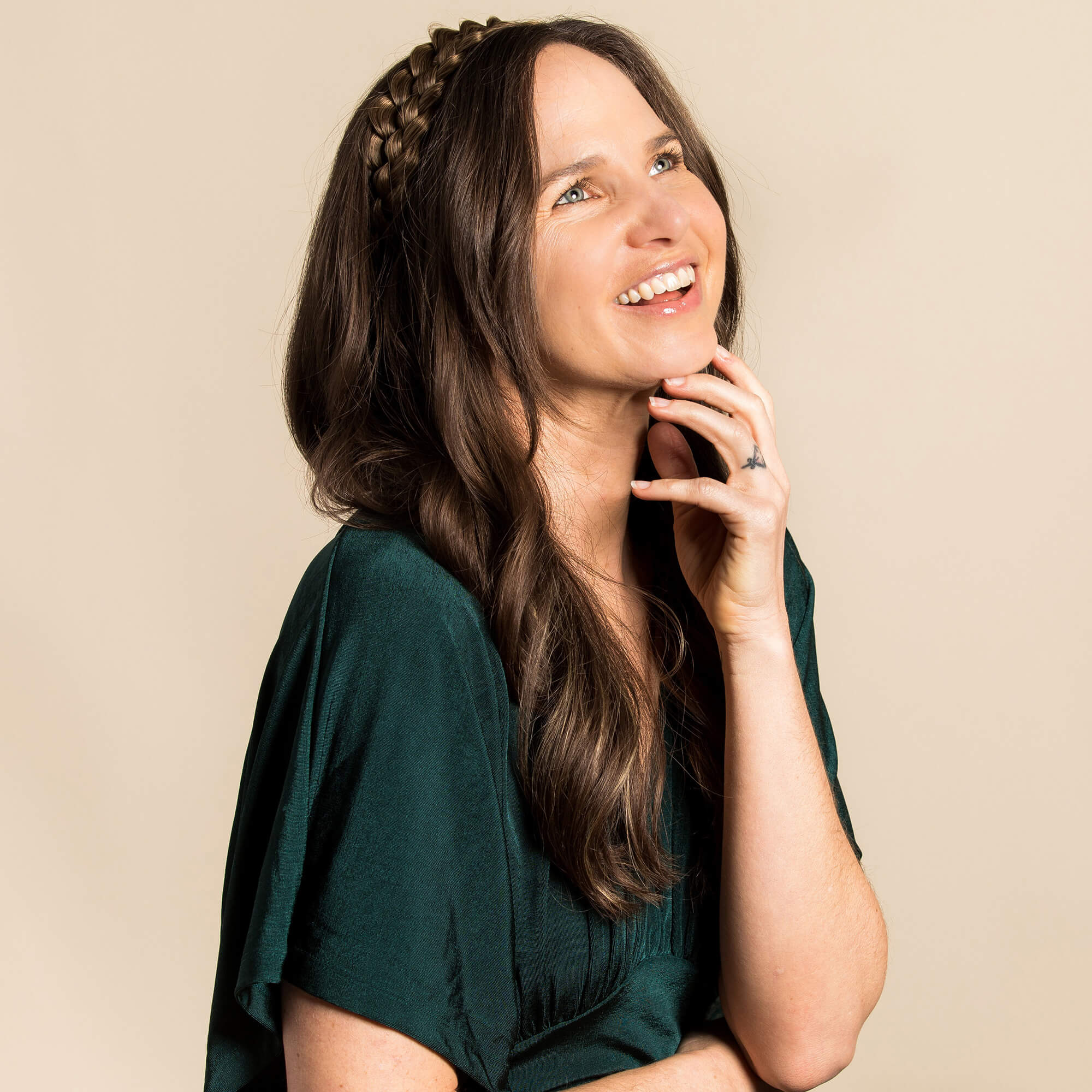 Five Strand - Braided Headband - Brunette