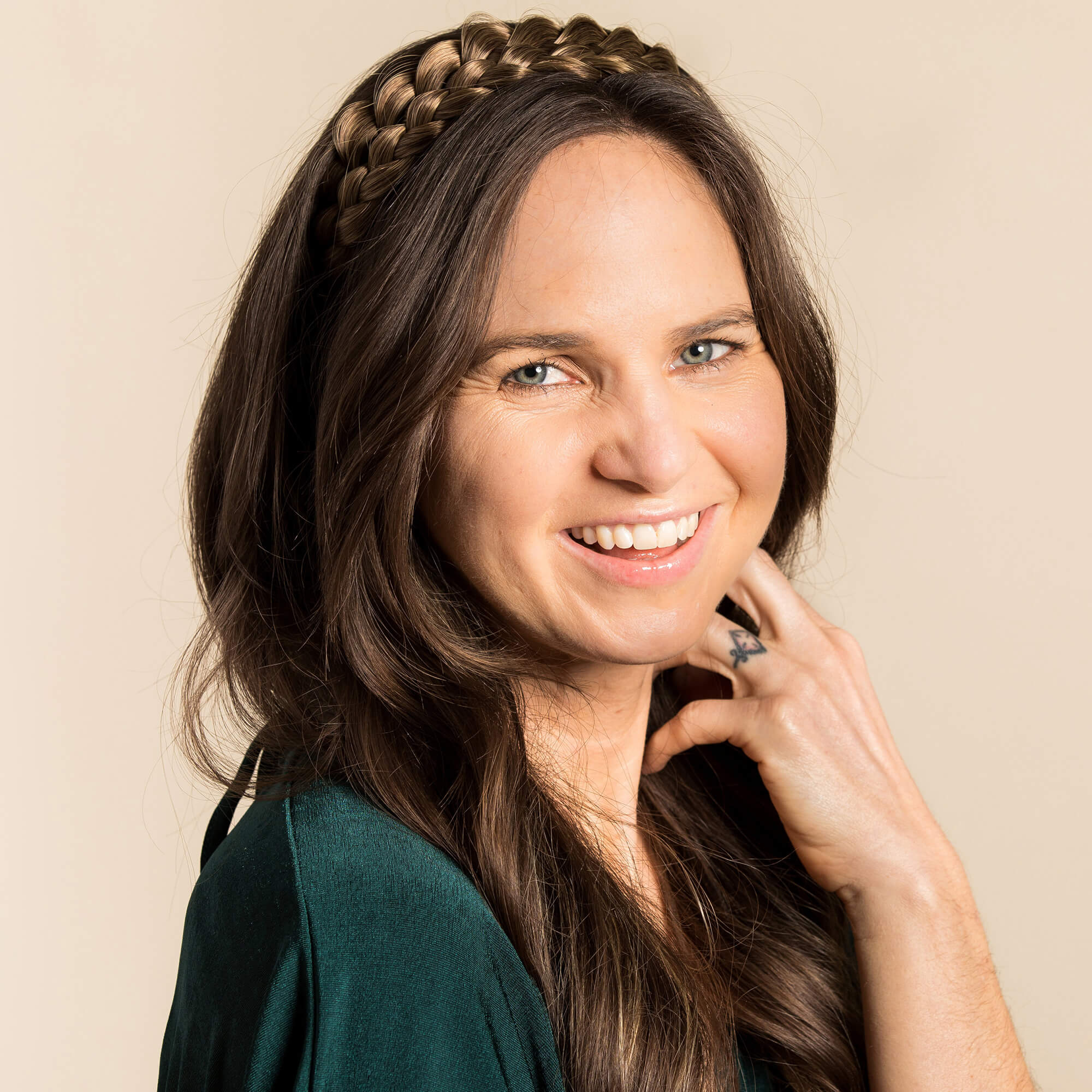 Five Strand - Braided Headband - Brunette