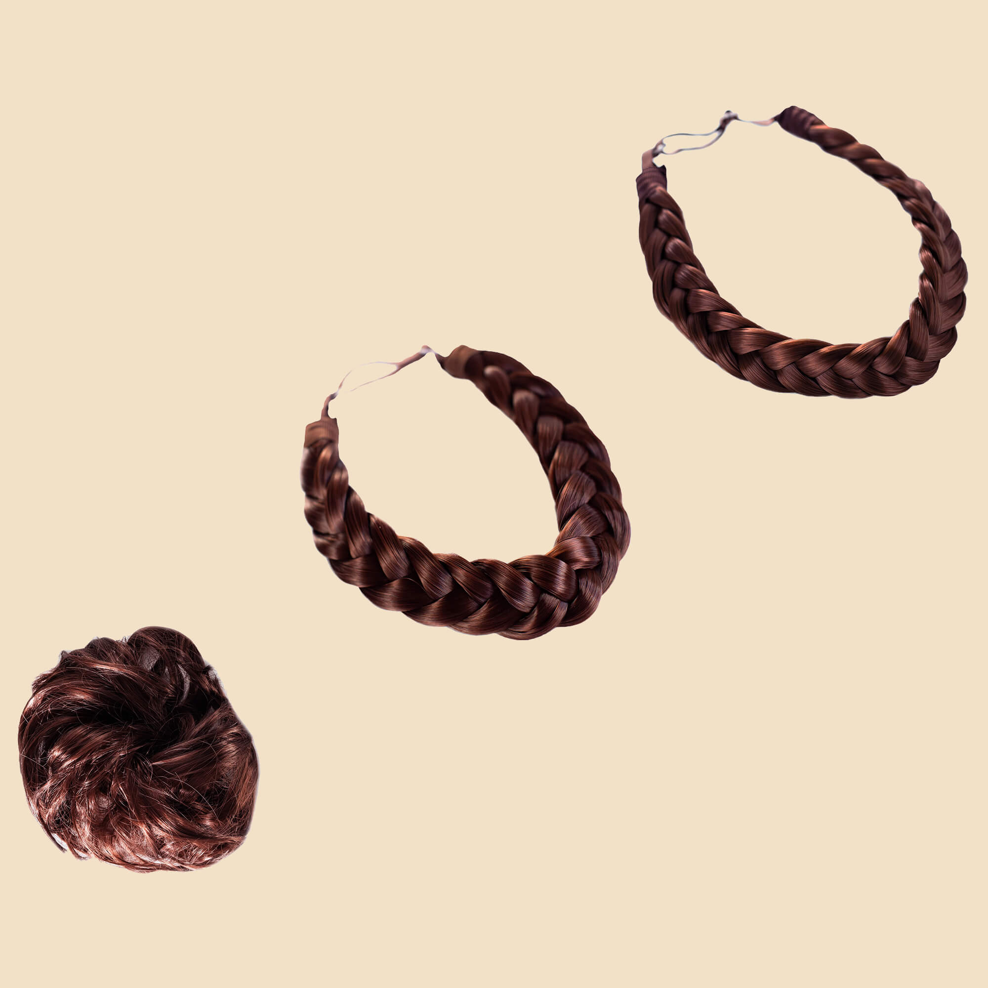 Madison Braid Bundle - Lulu Two Strand, Halo, Top knot - Auburn