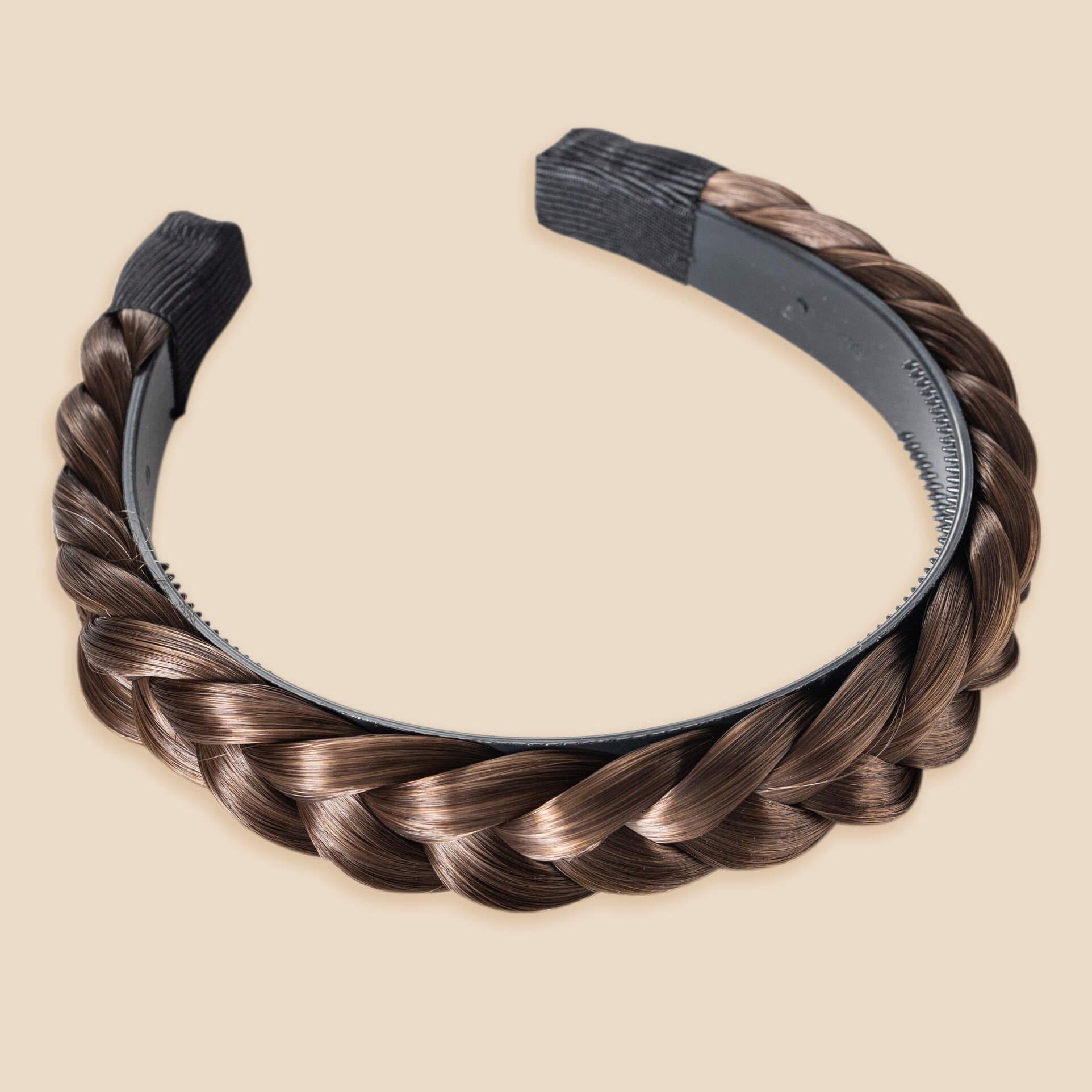 Hard Headband Lulu Two Strand - Braided Headband - Brunette