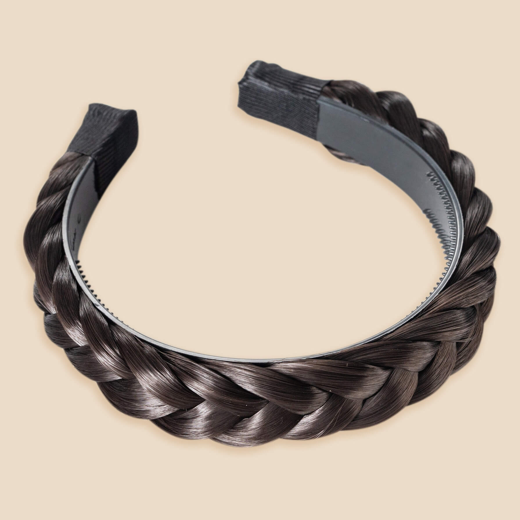 Hard Headband Lulu Two Strand - Braided Headband - Dark Brown