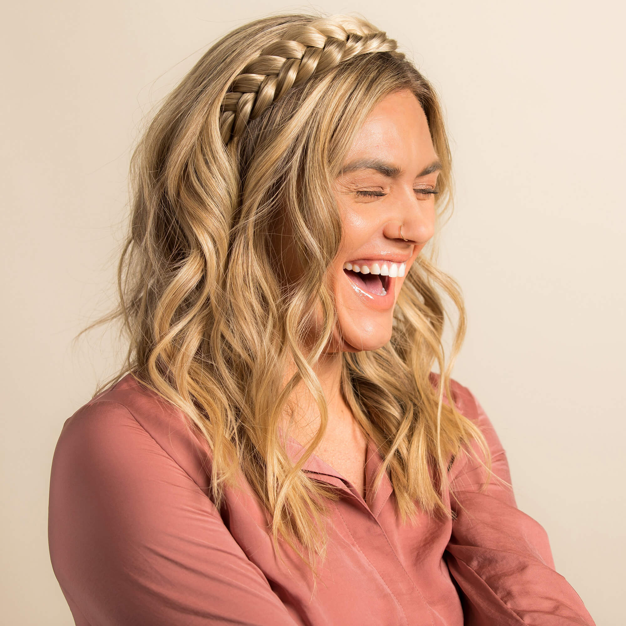 The Halo - Braided Headband - Ashy Highlighted