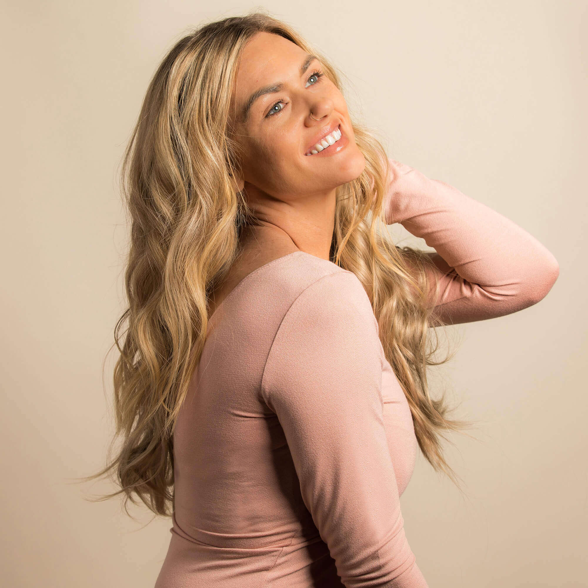 Liz Invisible Long Hair Extension - Ashy Highlighted