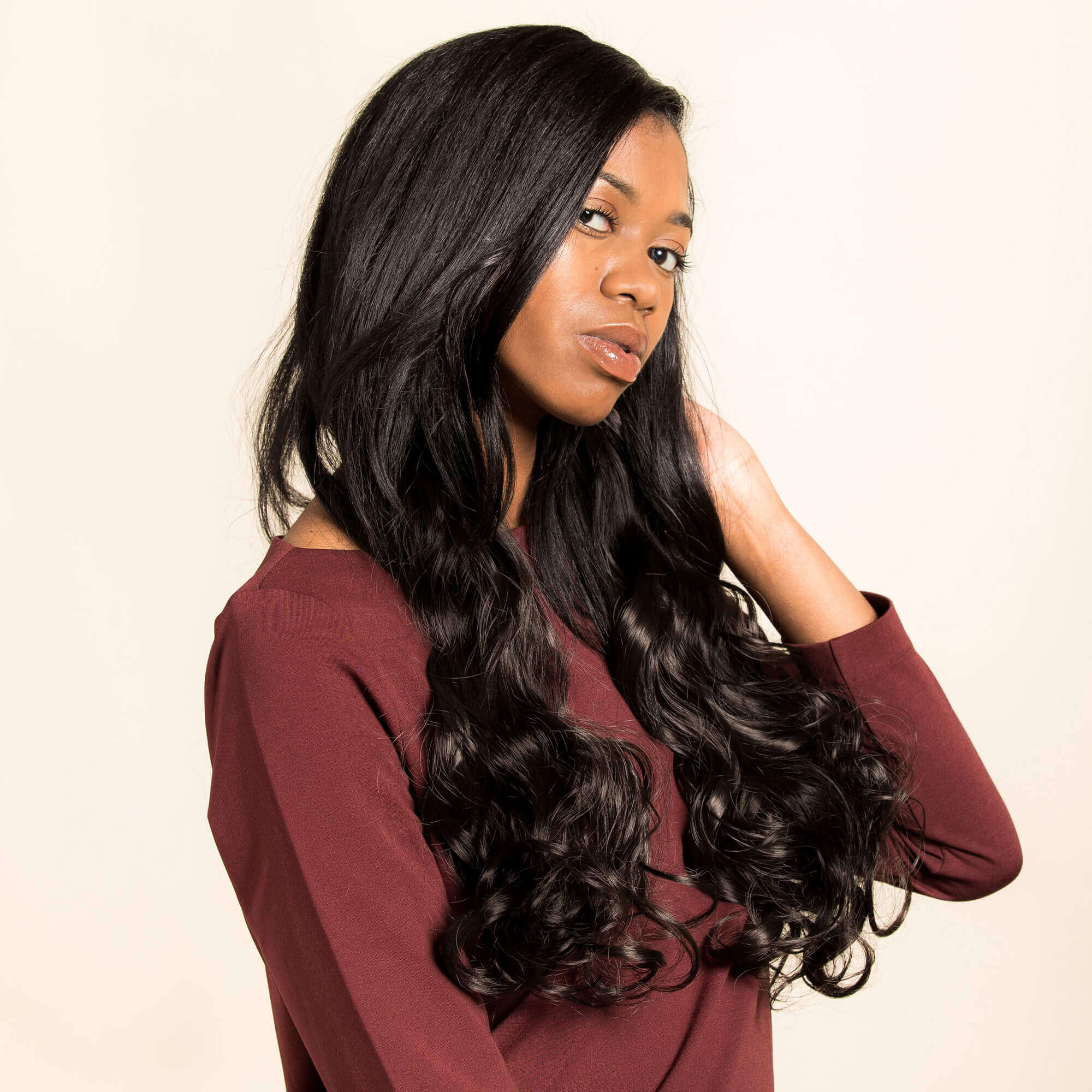 Liz Invisible Long Hair Extension - Black