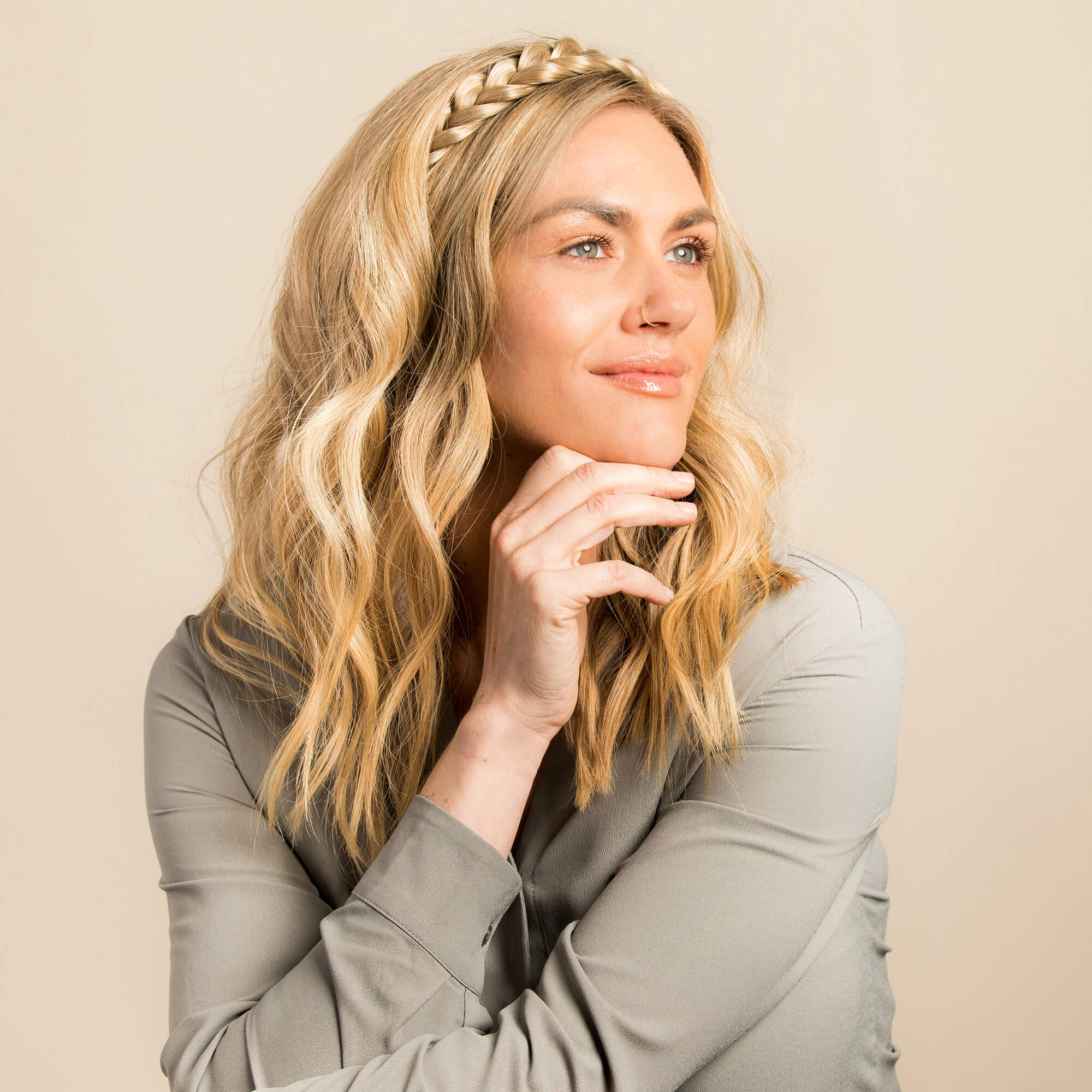Lulu Two Strand - Braided Headband - Ashy Highlighted