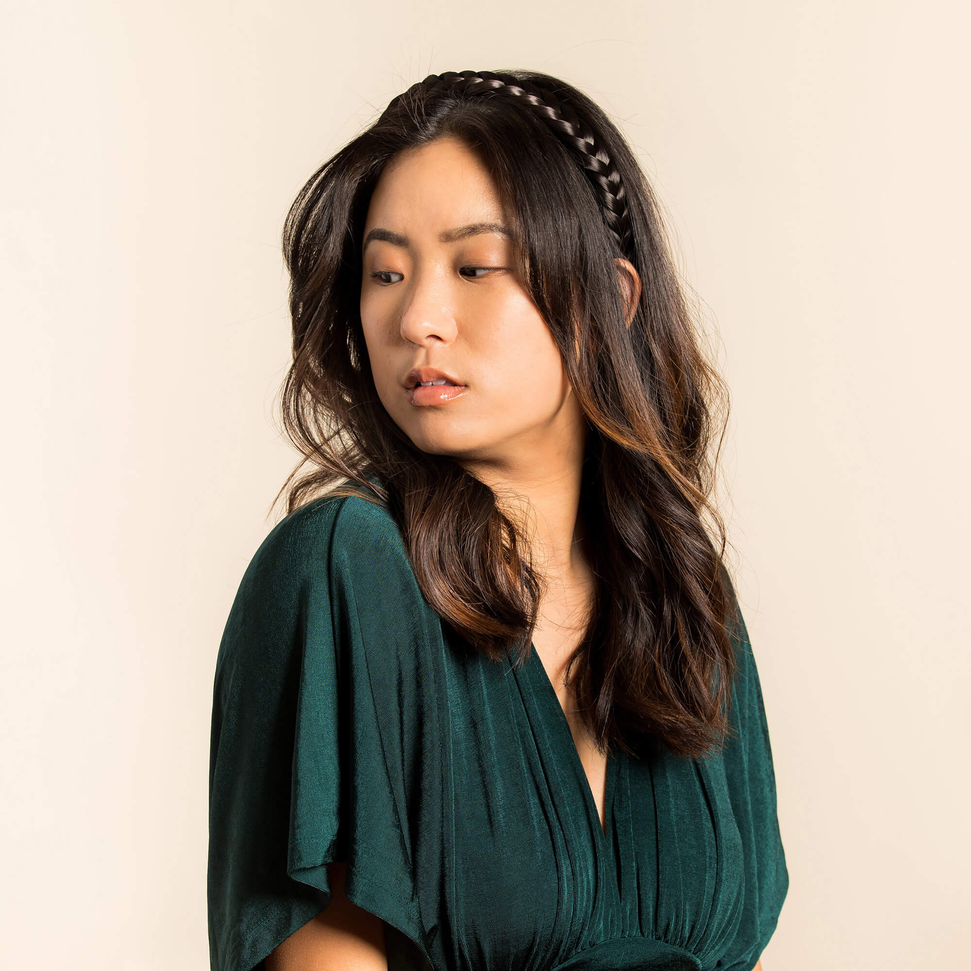 Lulu Two Strand - Braided Headband - Dark Brown
