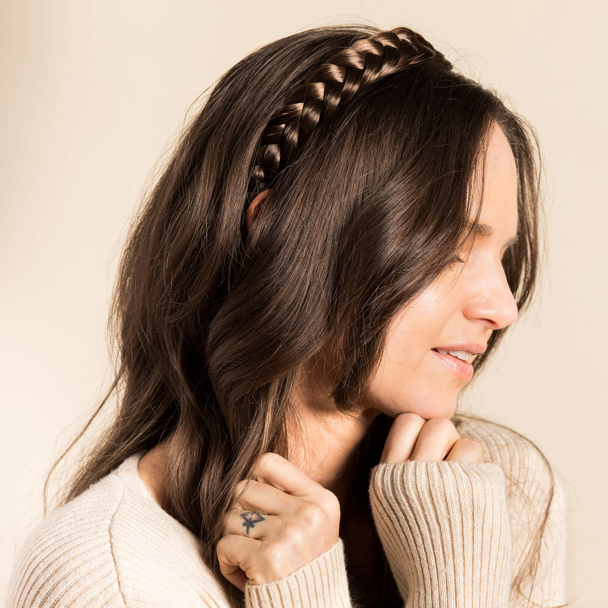 Lulu Two Strand - Braided Headband - Brunette