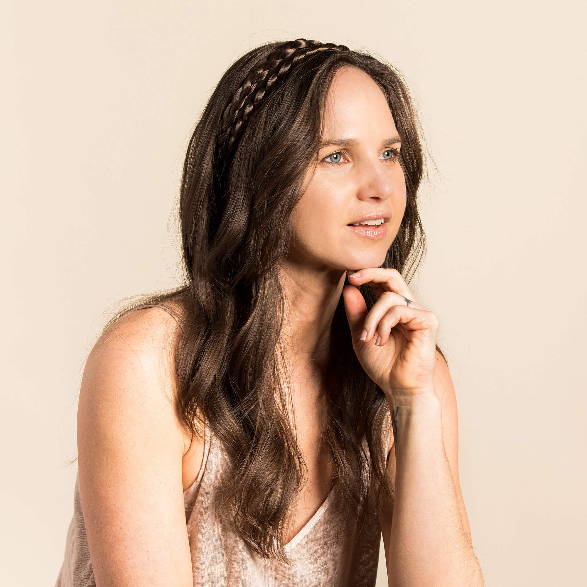 Double Lulu Two Strand - Braided Headband - Brunette