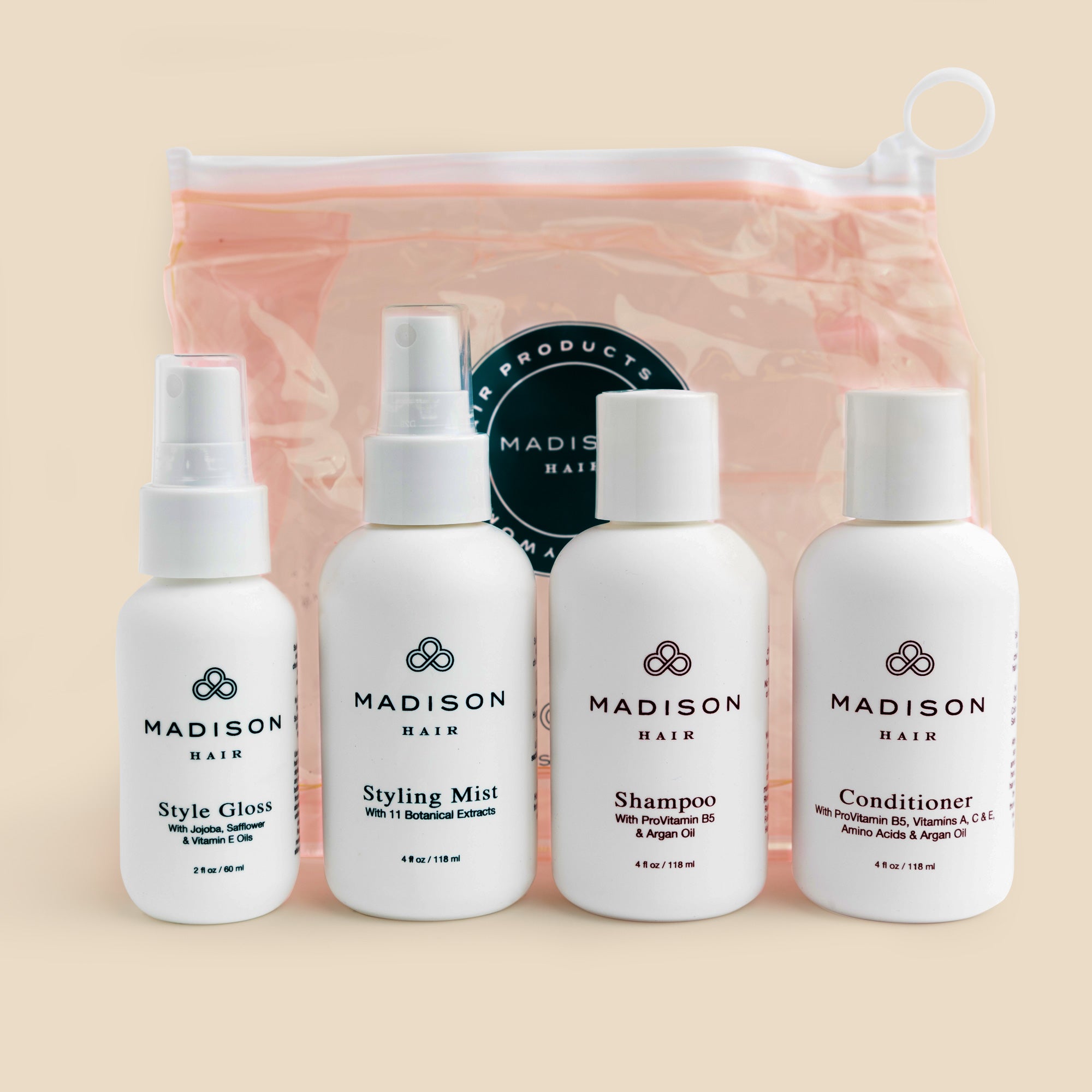 Madison Hair Care Deluxe Travel Set - White