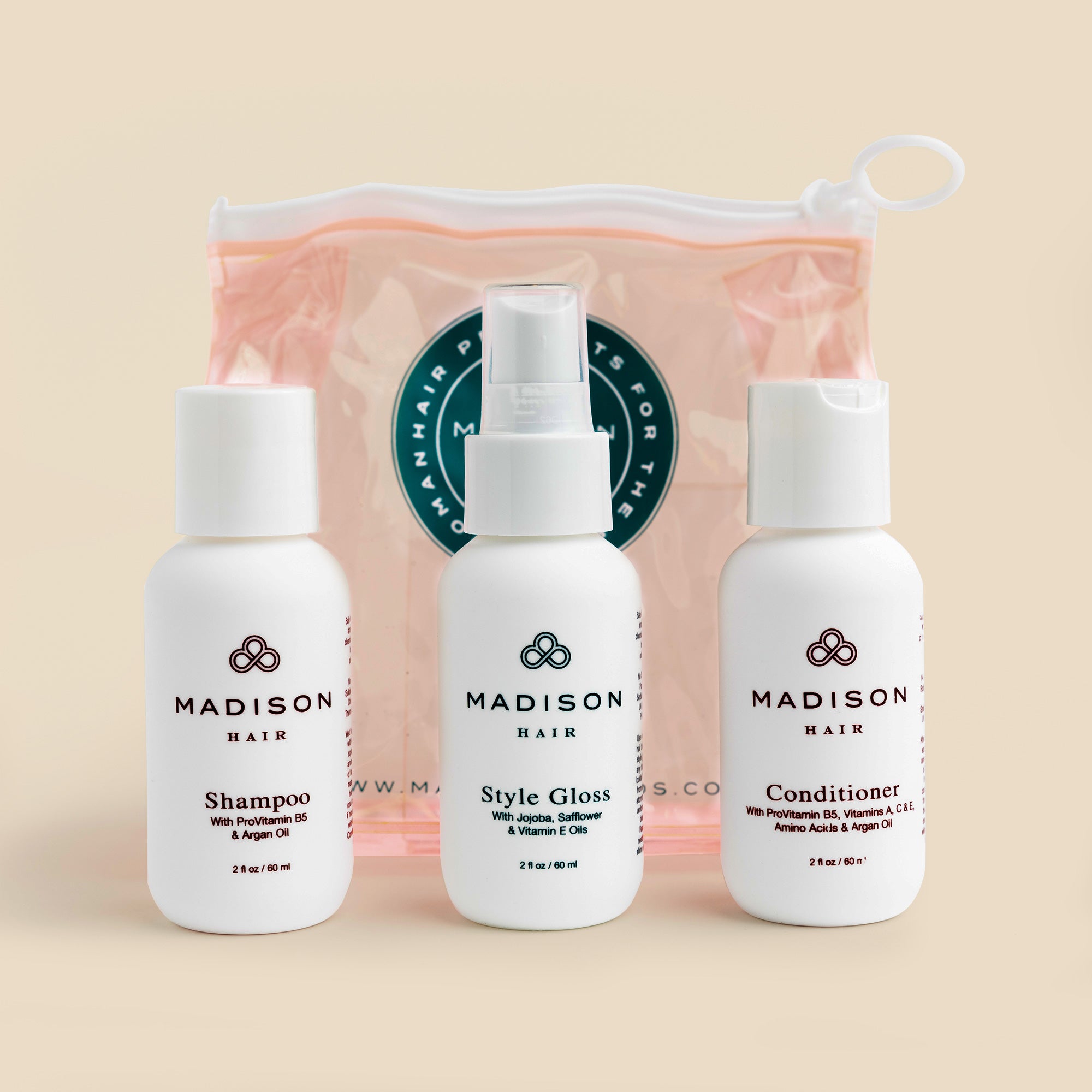 Madison Hair Care Travel Set - White