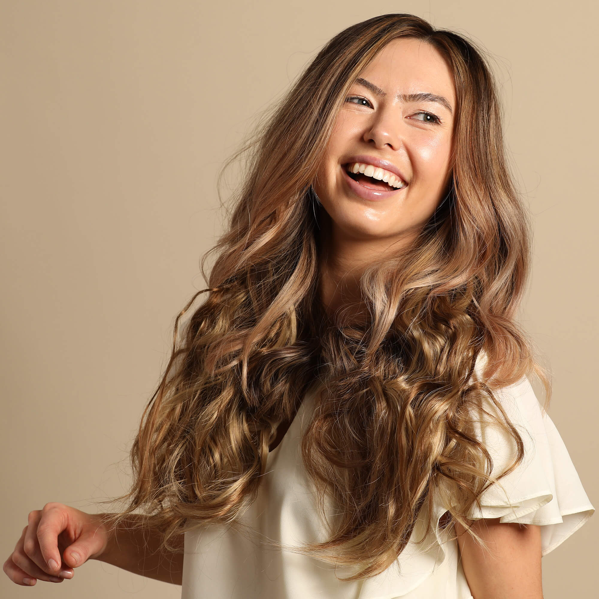 Liz Invisible Long Hair Extension - Highlighted