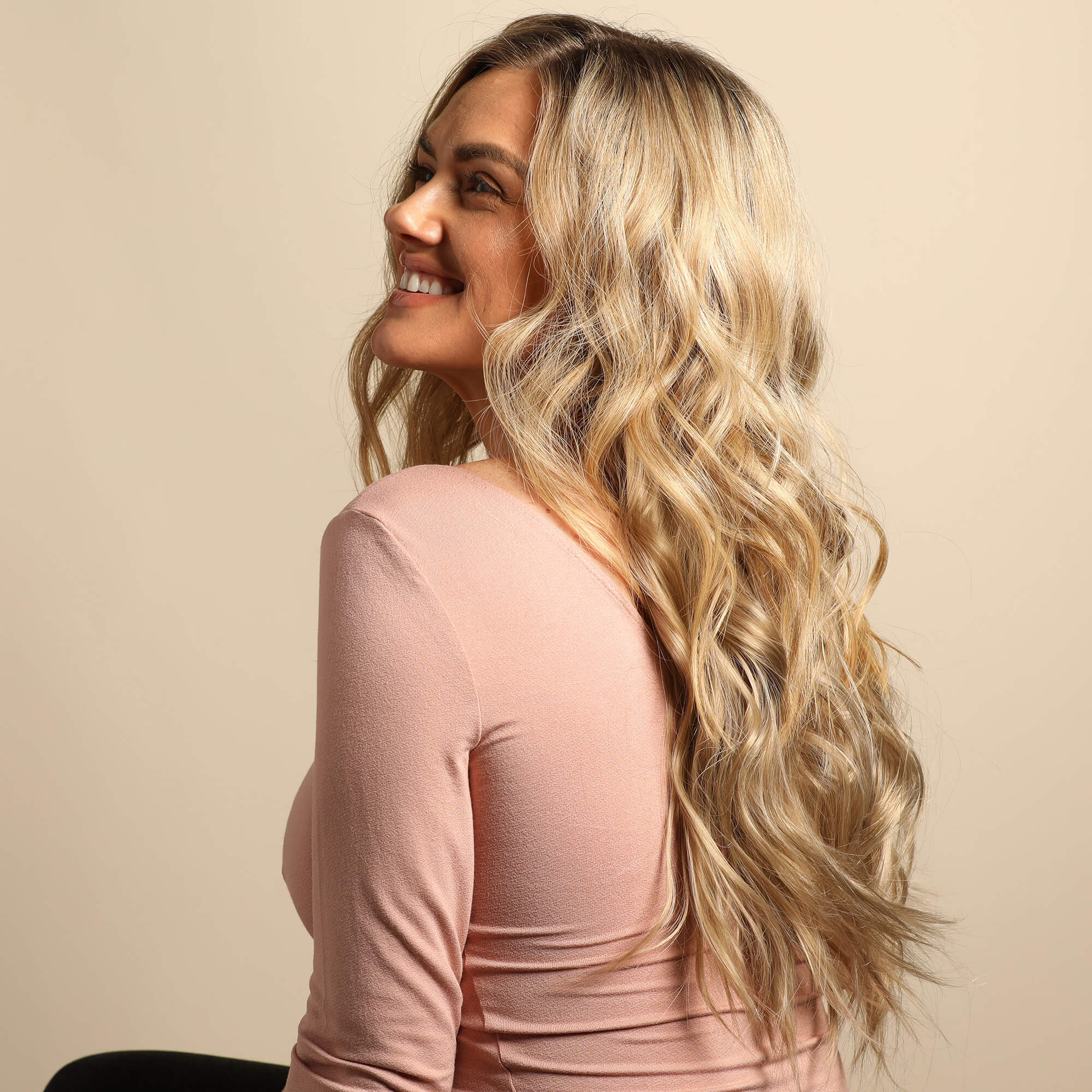 Liz Invisible Long Hair Extension - Ashy Highlighted