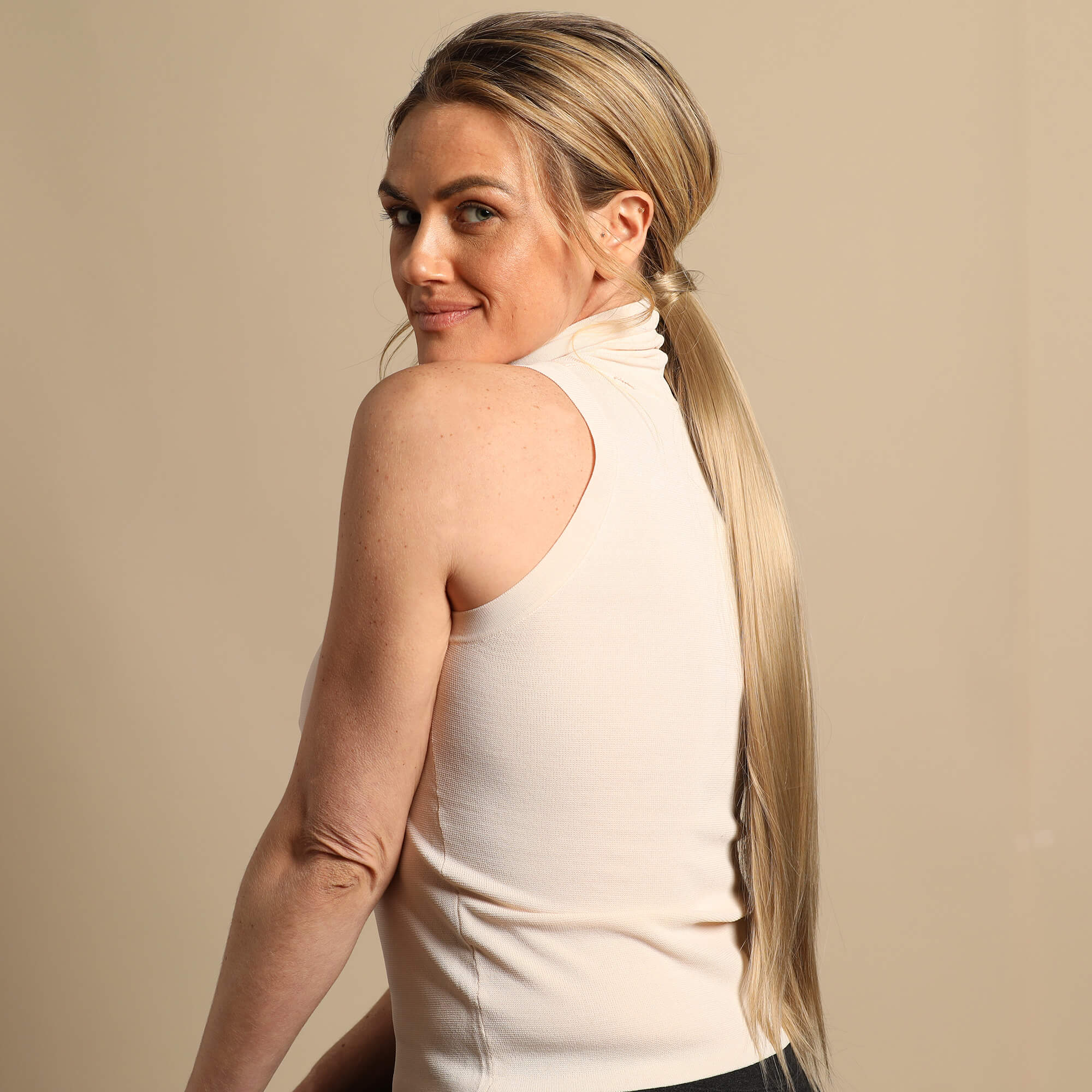 The Bree Ponytail Hair Extension - Ashy Highlighted