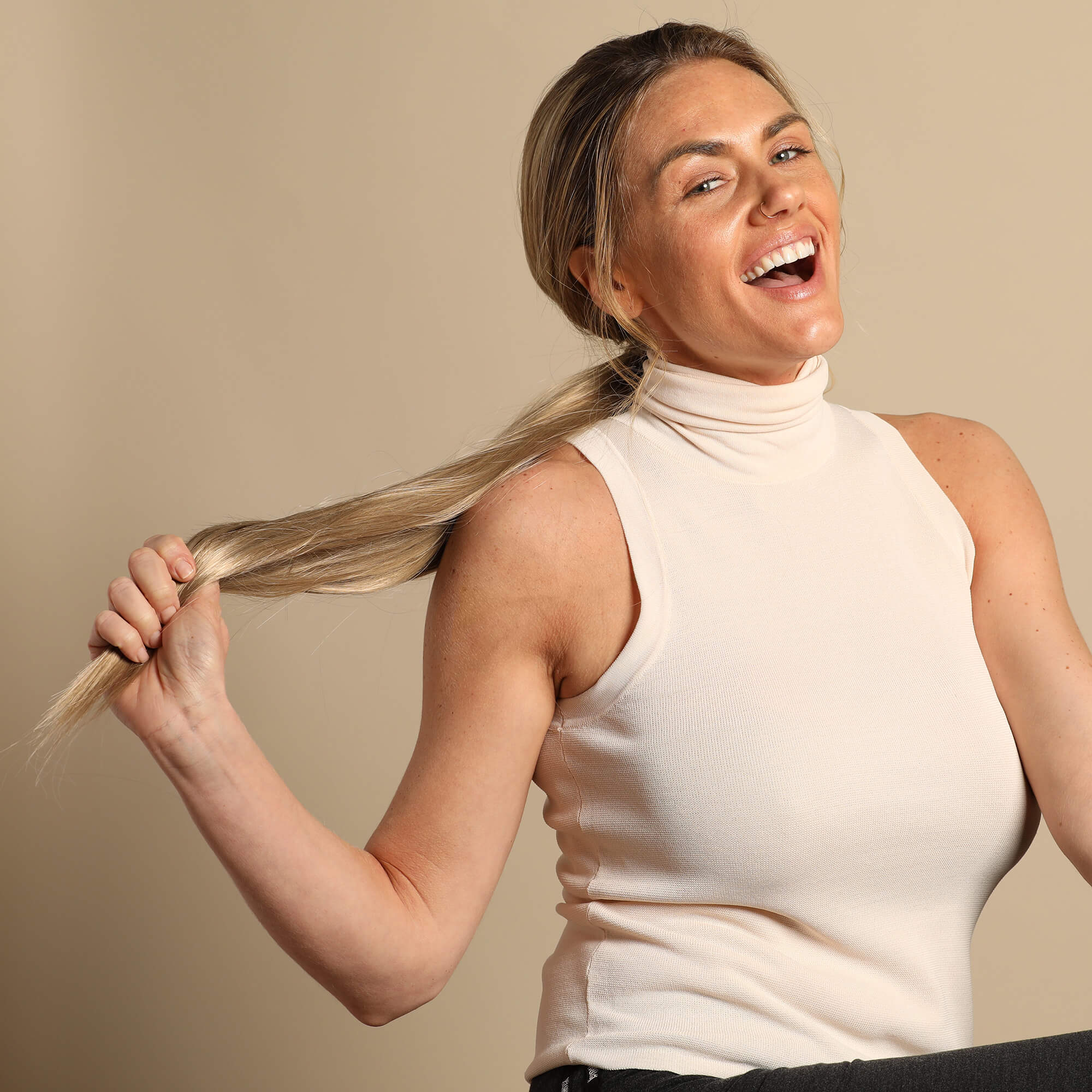 The Bree Ponytail Hair Extension - Ashy Highlighted