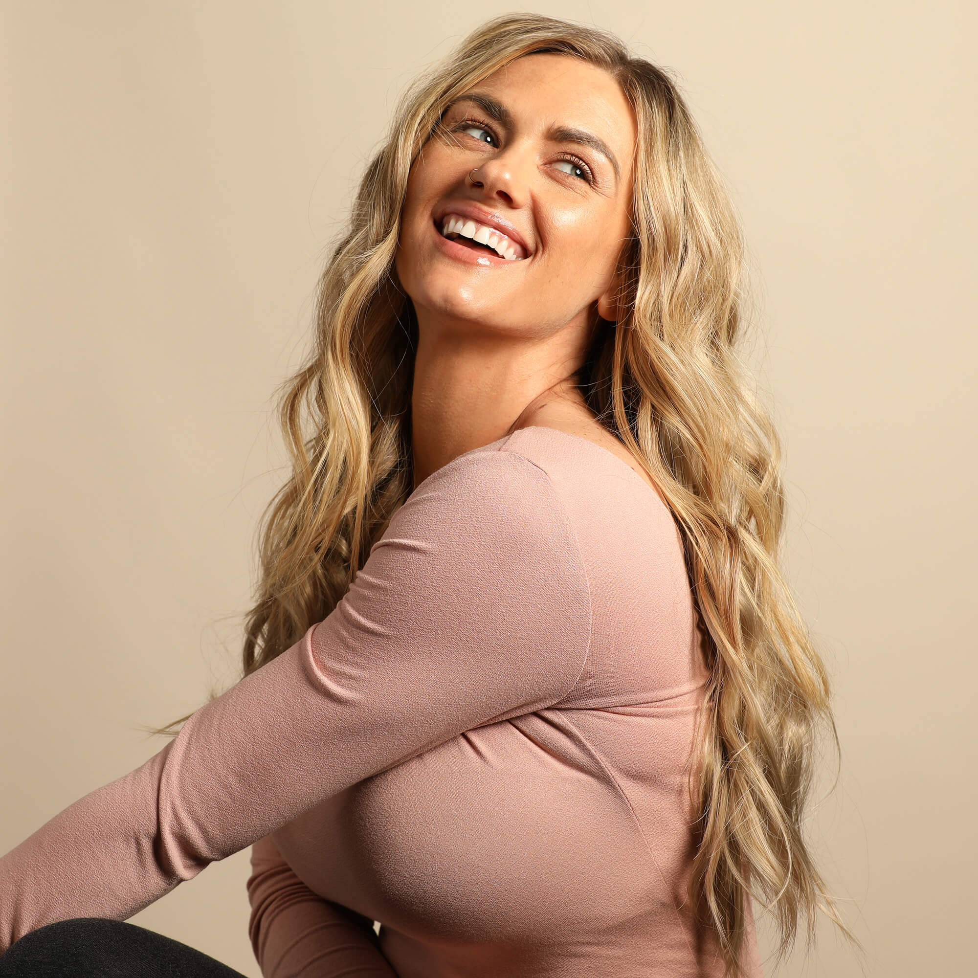 Liz Invisible Long Hair Extension - Ashy Highlighted