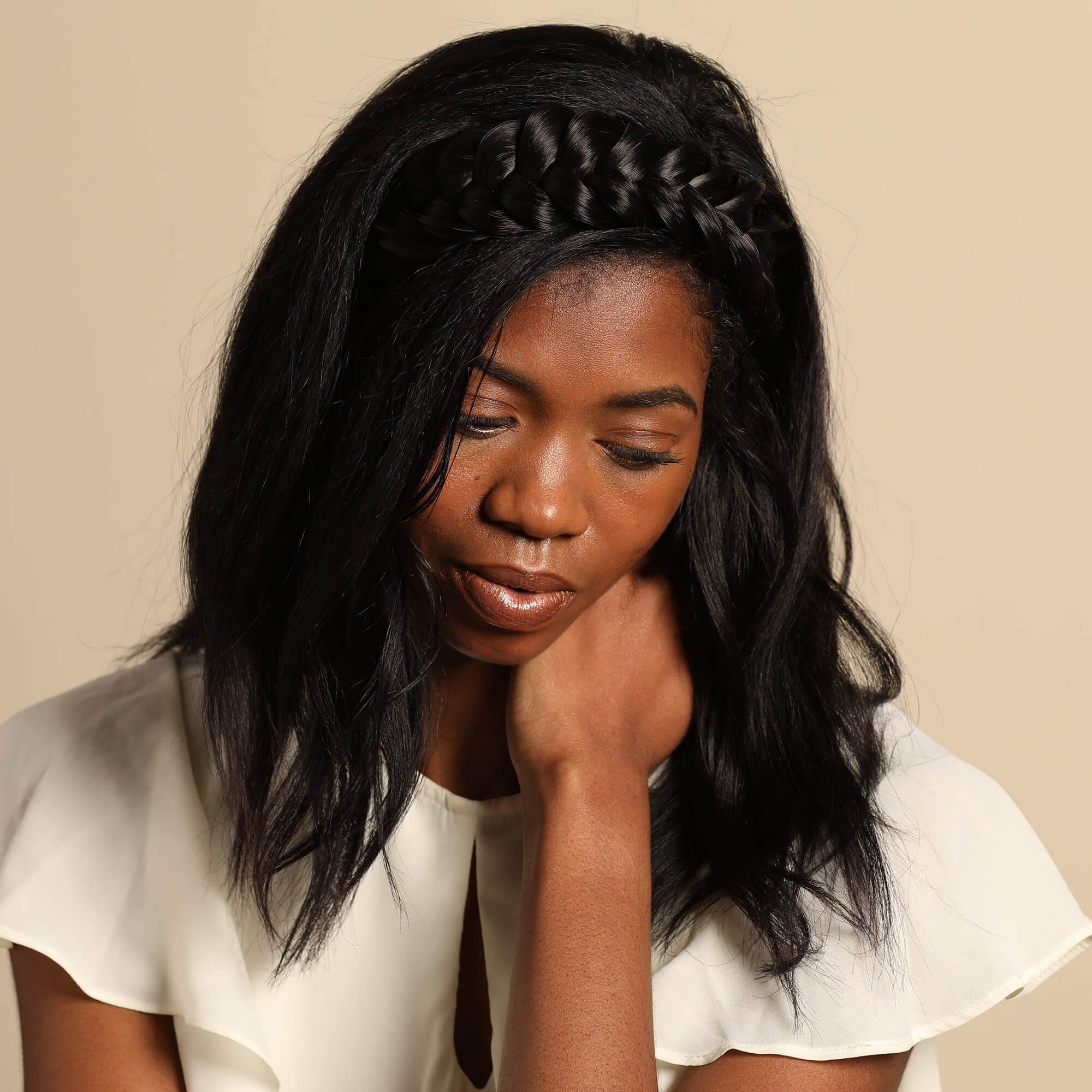 The Halo - Braided Headband - Black