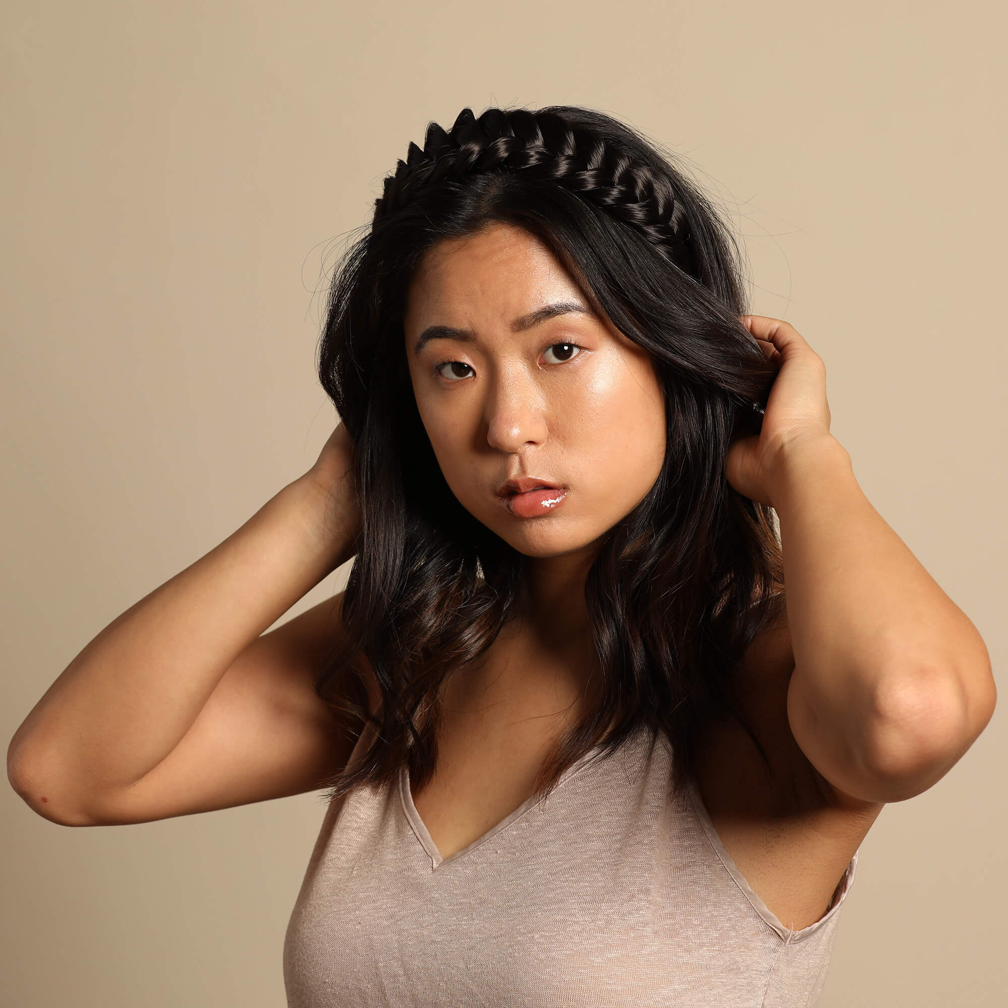 The Halo - Braided Headband - Dark Brown