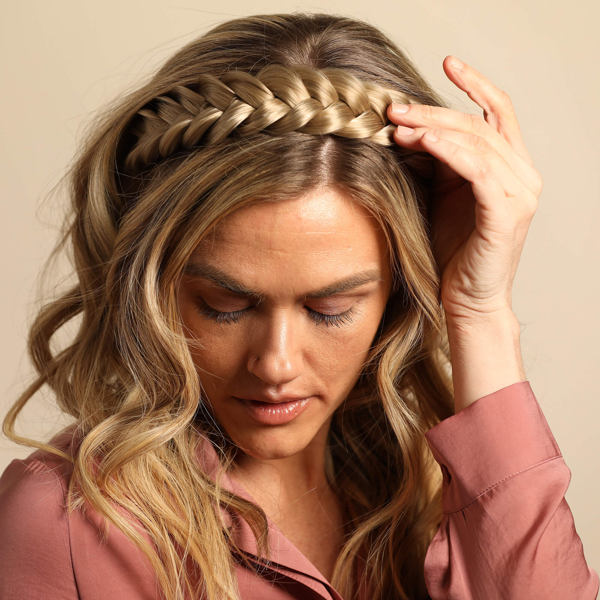 The Halo - Braided Headband - Ashy Highlighted