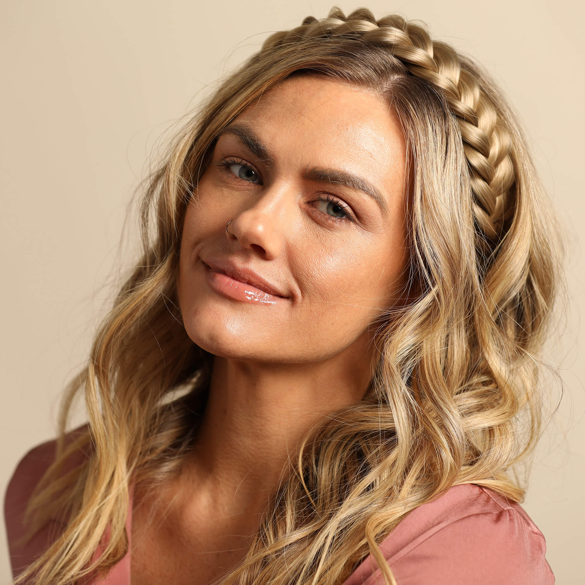 The Halo - Braided Headband - Ashy Highlighted