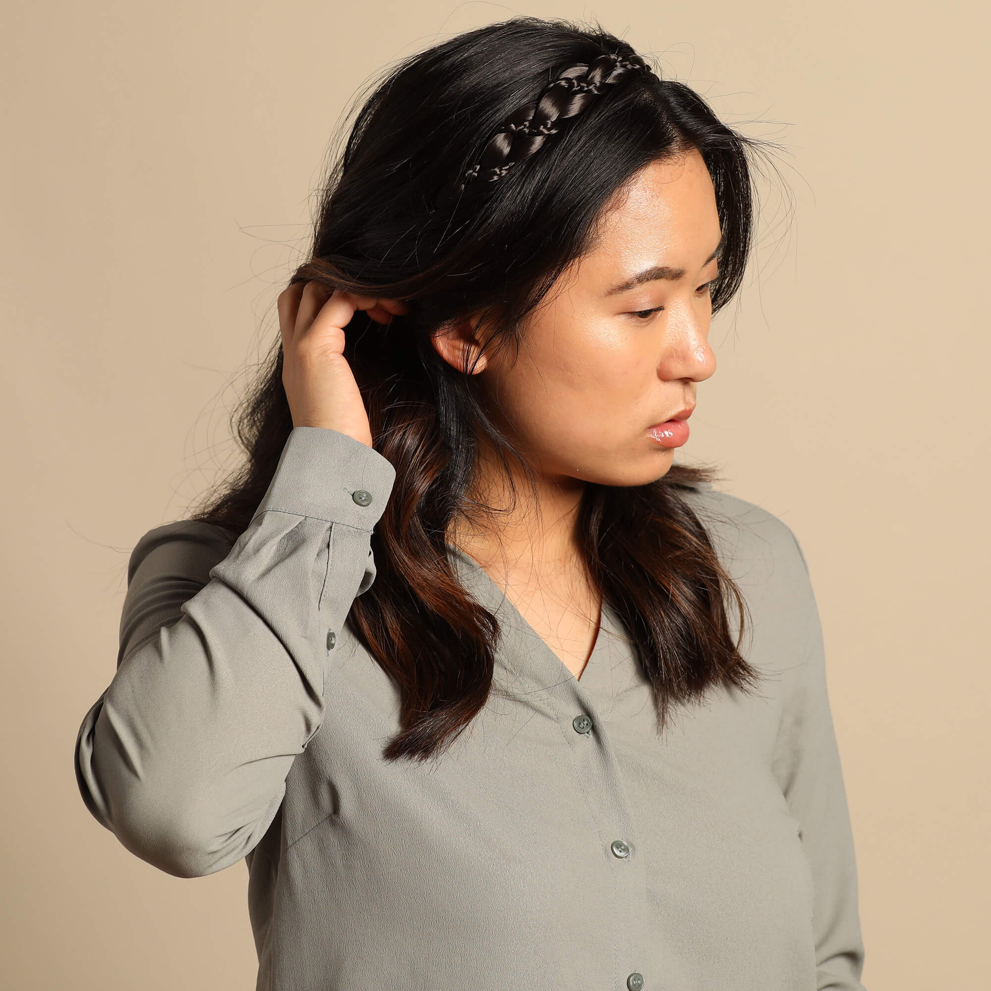 The Butterfly - Braided Headband - Dark Brown