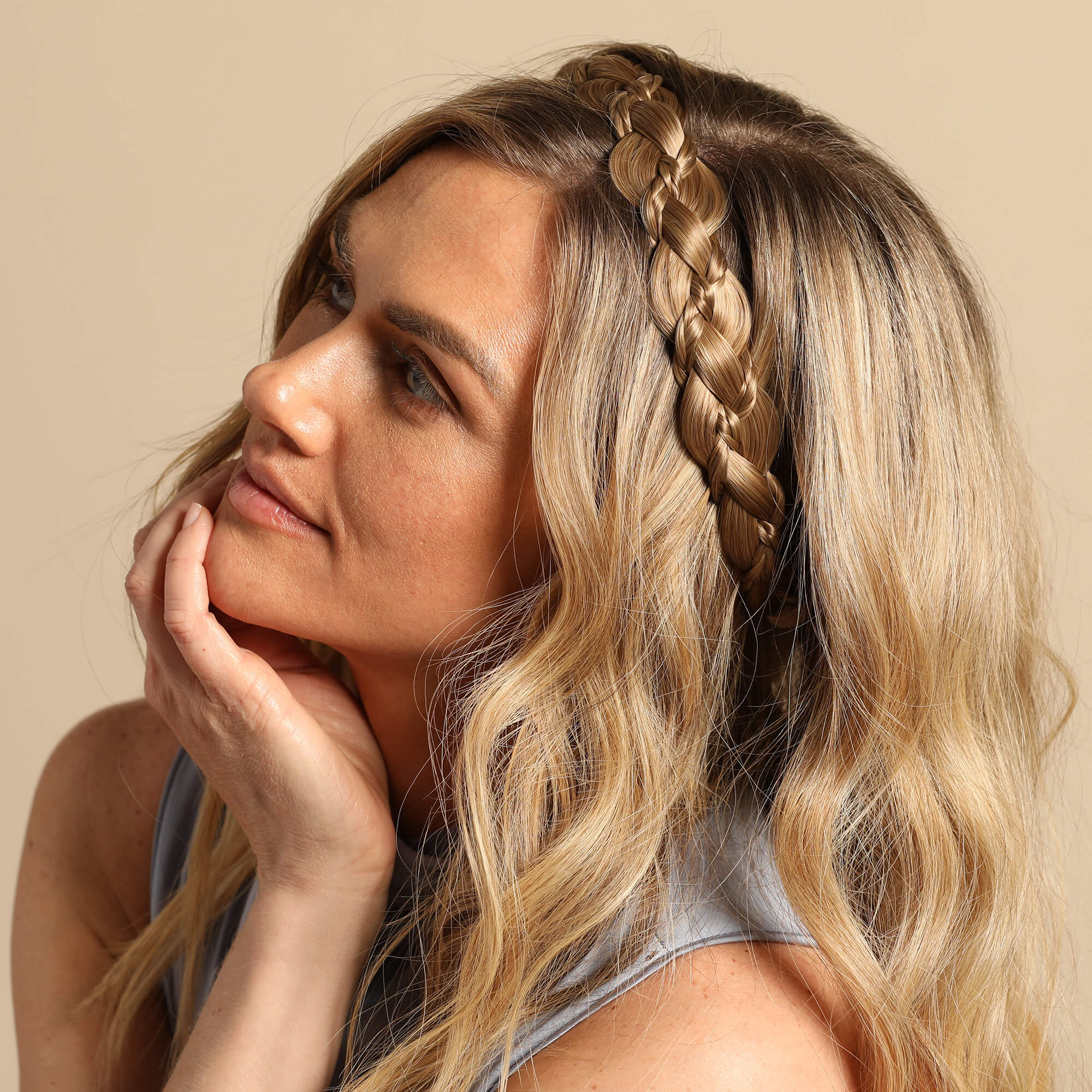 The Butterfly - Braided Headband - Ashy Highlighted
