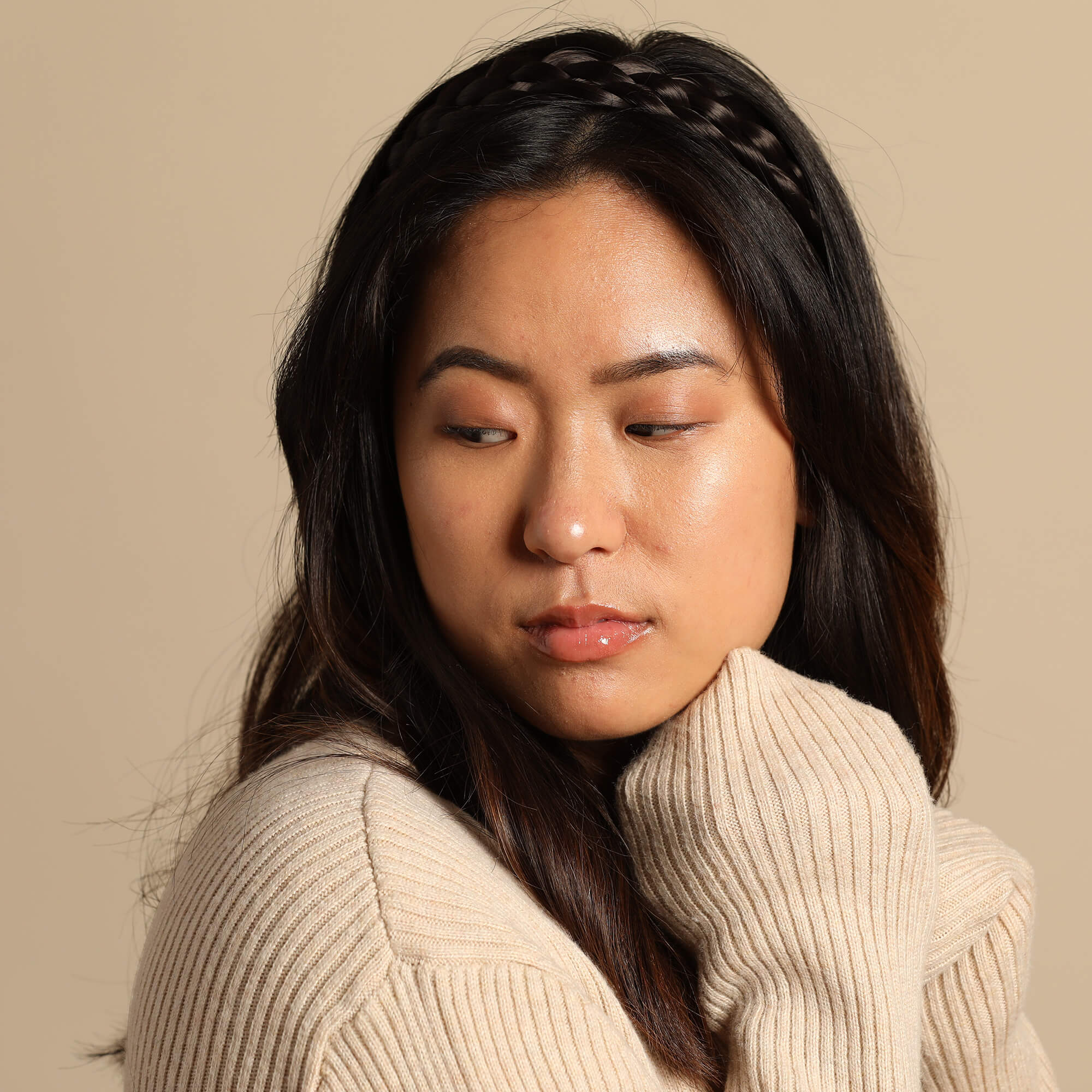 Five Strand - Braided Headband - Dark Brown