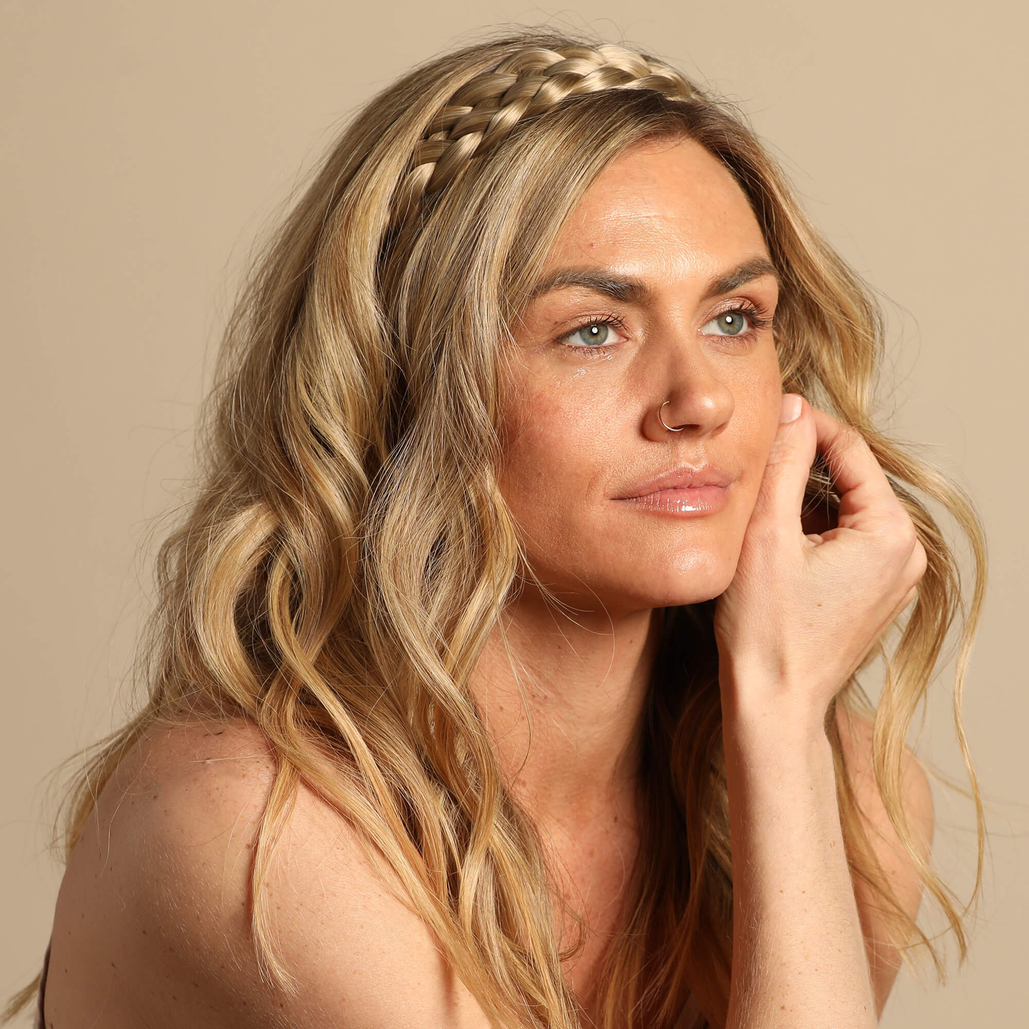Five Strand - Braided Headband - Ashy Highlighted