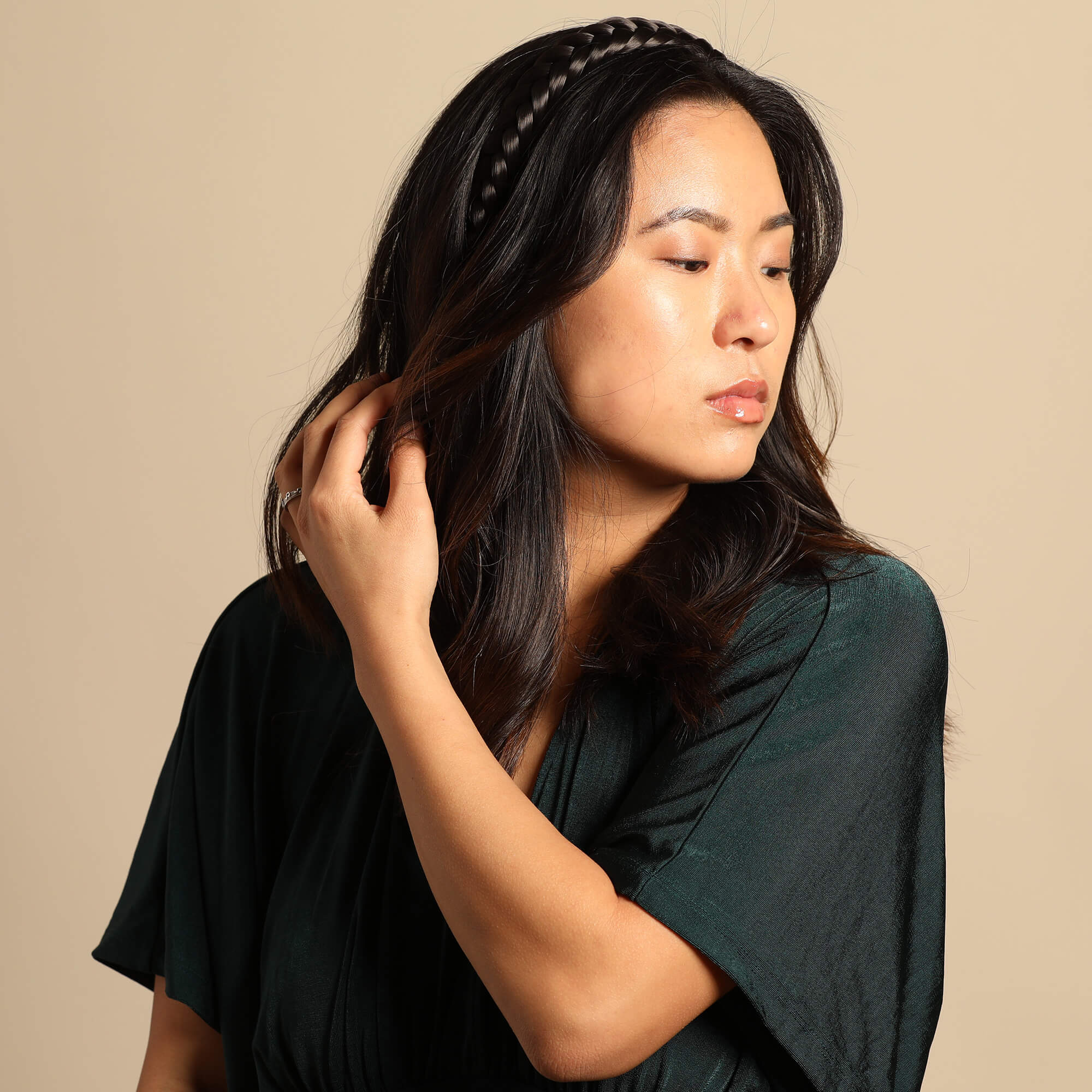 Lulu Two Strand - Braided Headband - Dark Brown