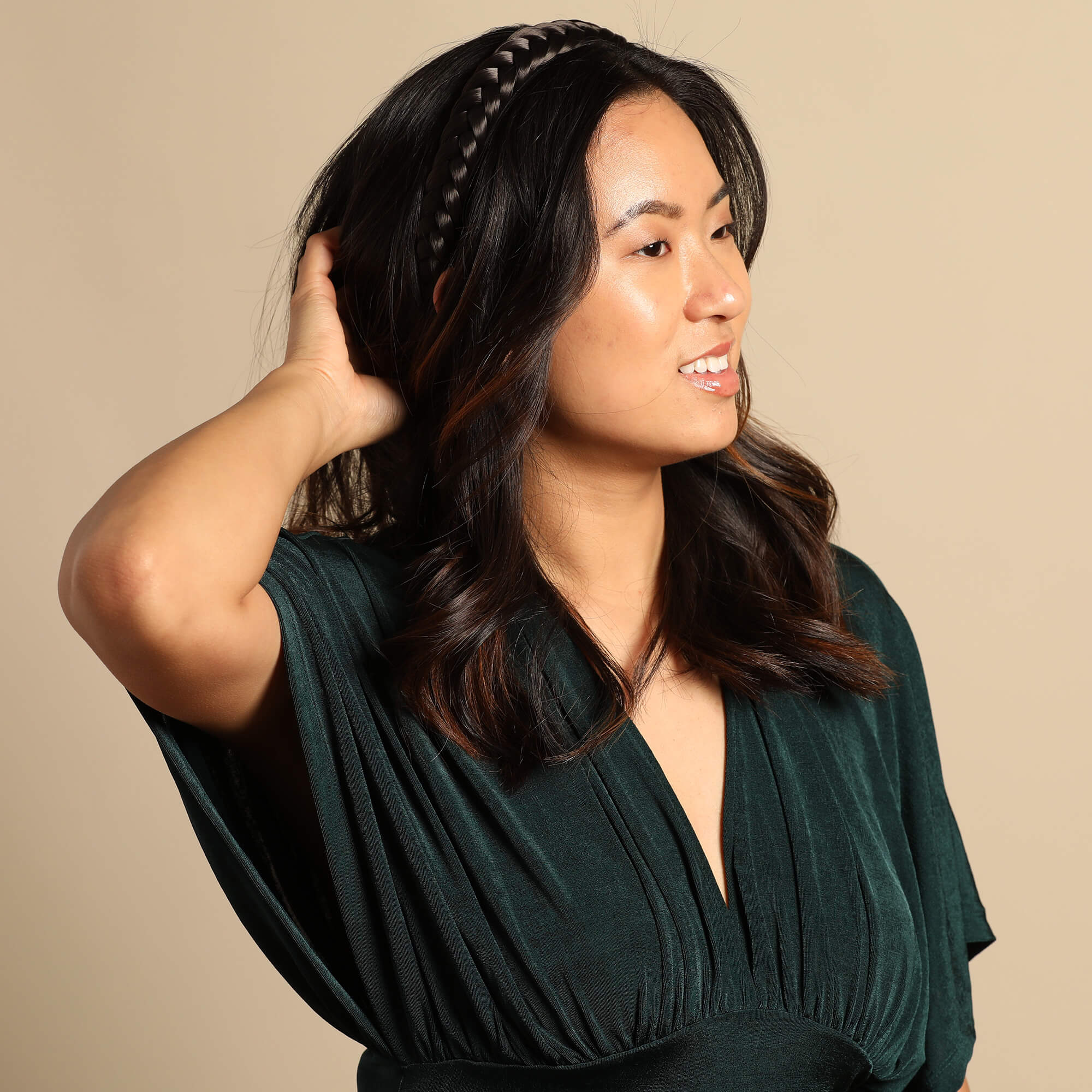 Lulu Two Strand - Braided Headband - Dark Brown