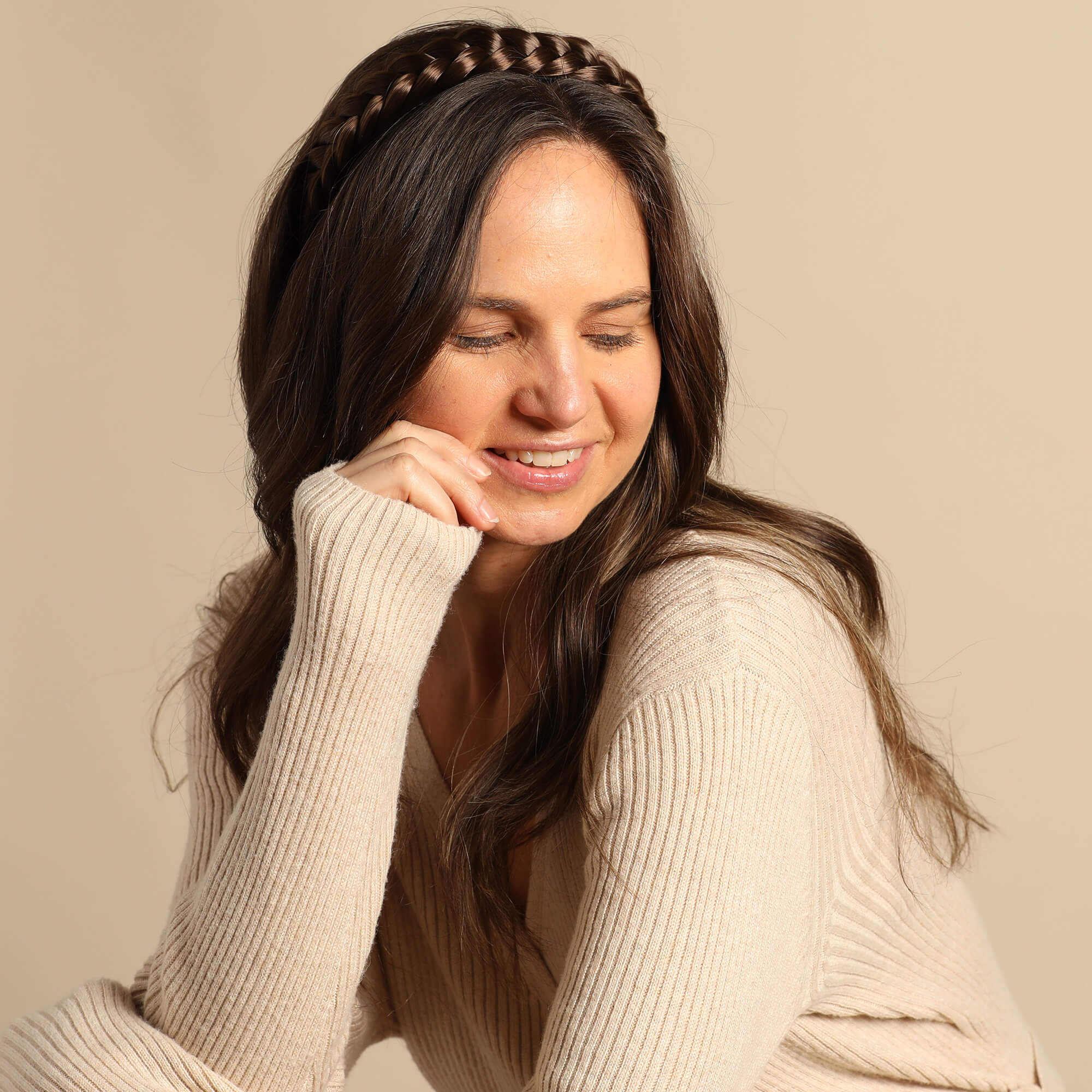 Lulu Two Strand - Braided Headband - Brunette