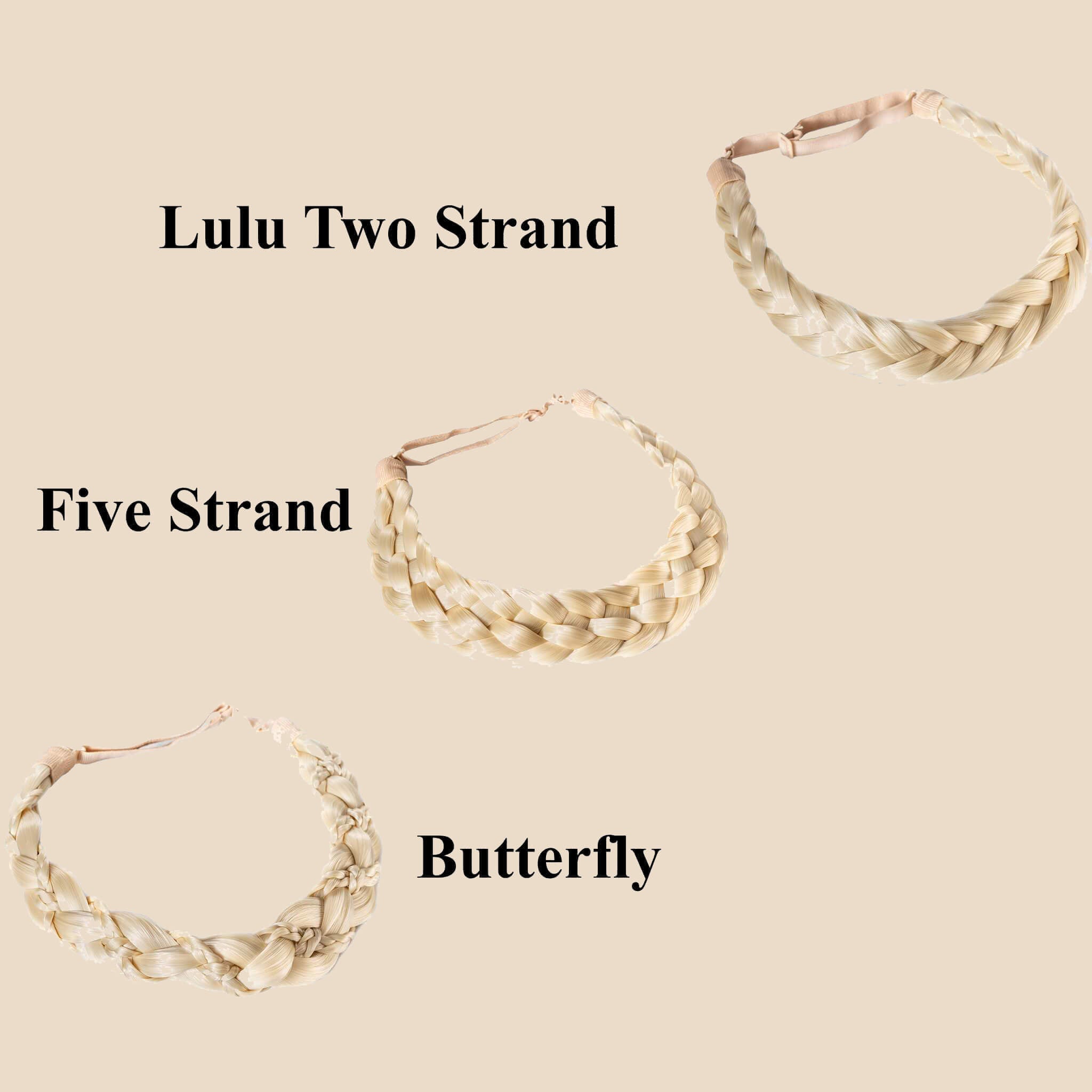 Madison Braid Bundle - Lulu Two Strand, Five Strand, Butterfly - Platinum