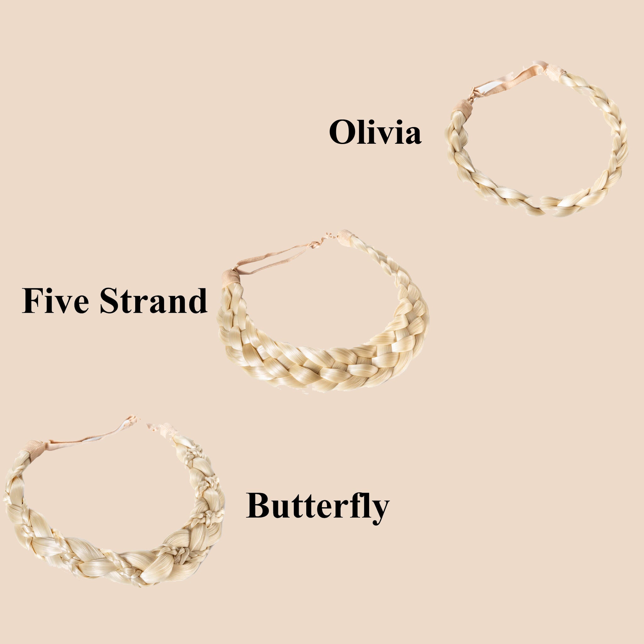 Madison Braid Bundle - Olivia, Five Strand, Butterfly - Platinum